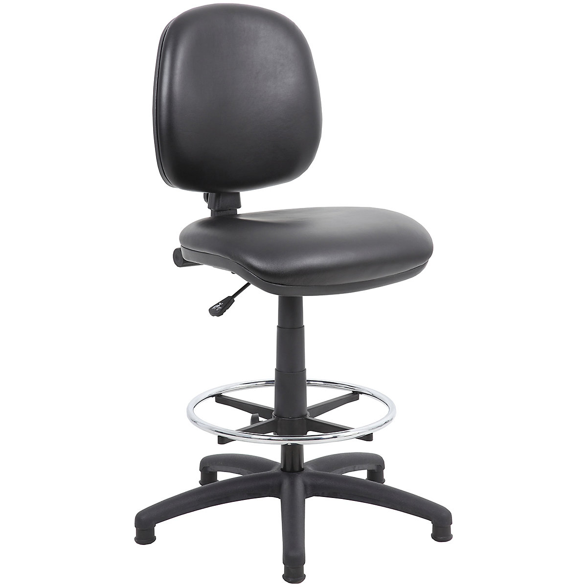 Comfort Leather Faced Draughtsman Adjustable Height Chair
