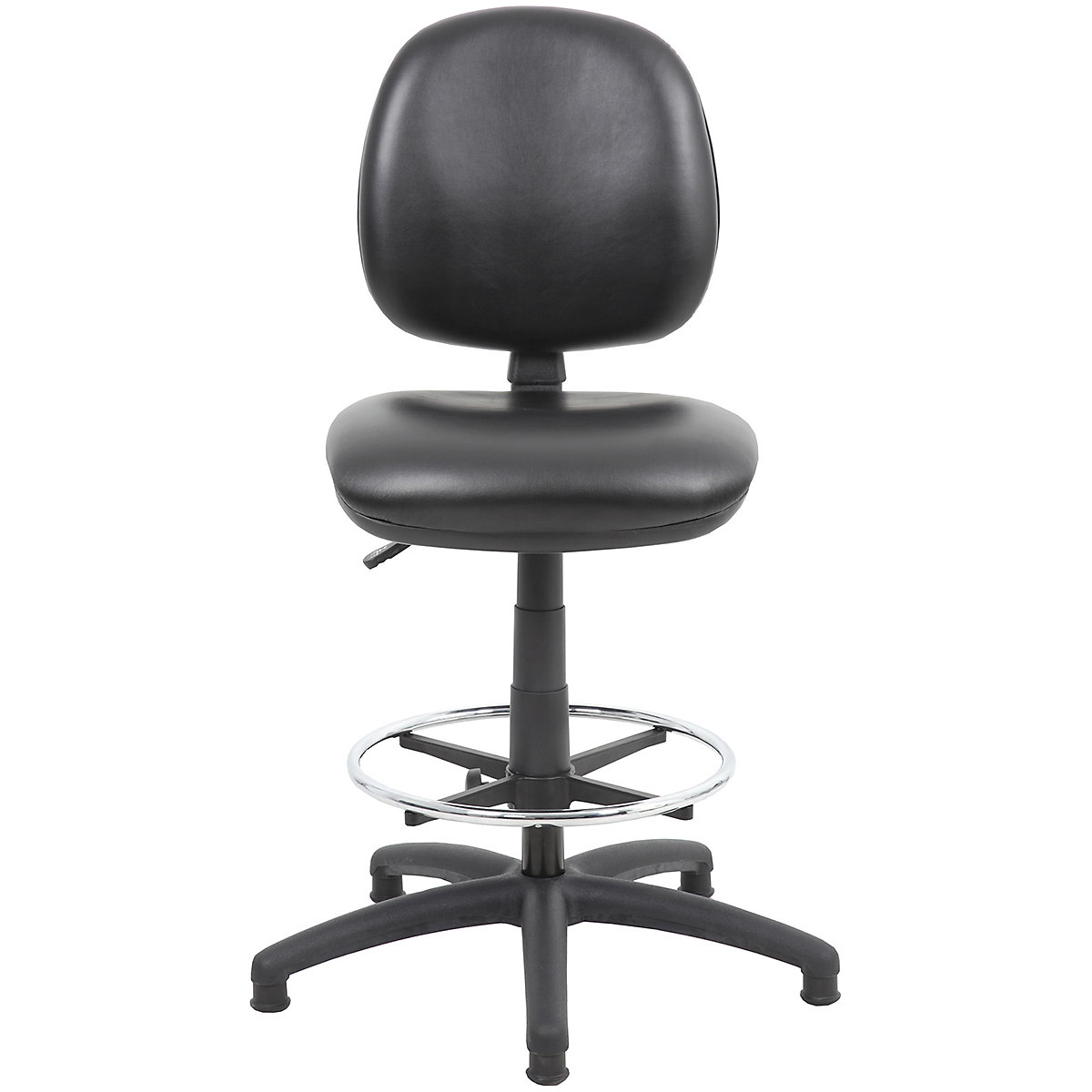 Comfort Leather Faced Draughtsman Adjustable Height Chair (Product illustration 2)-1