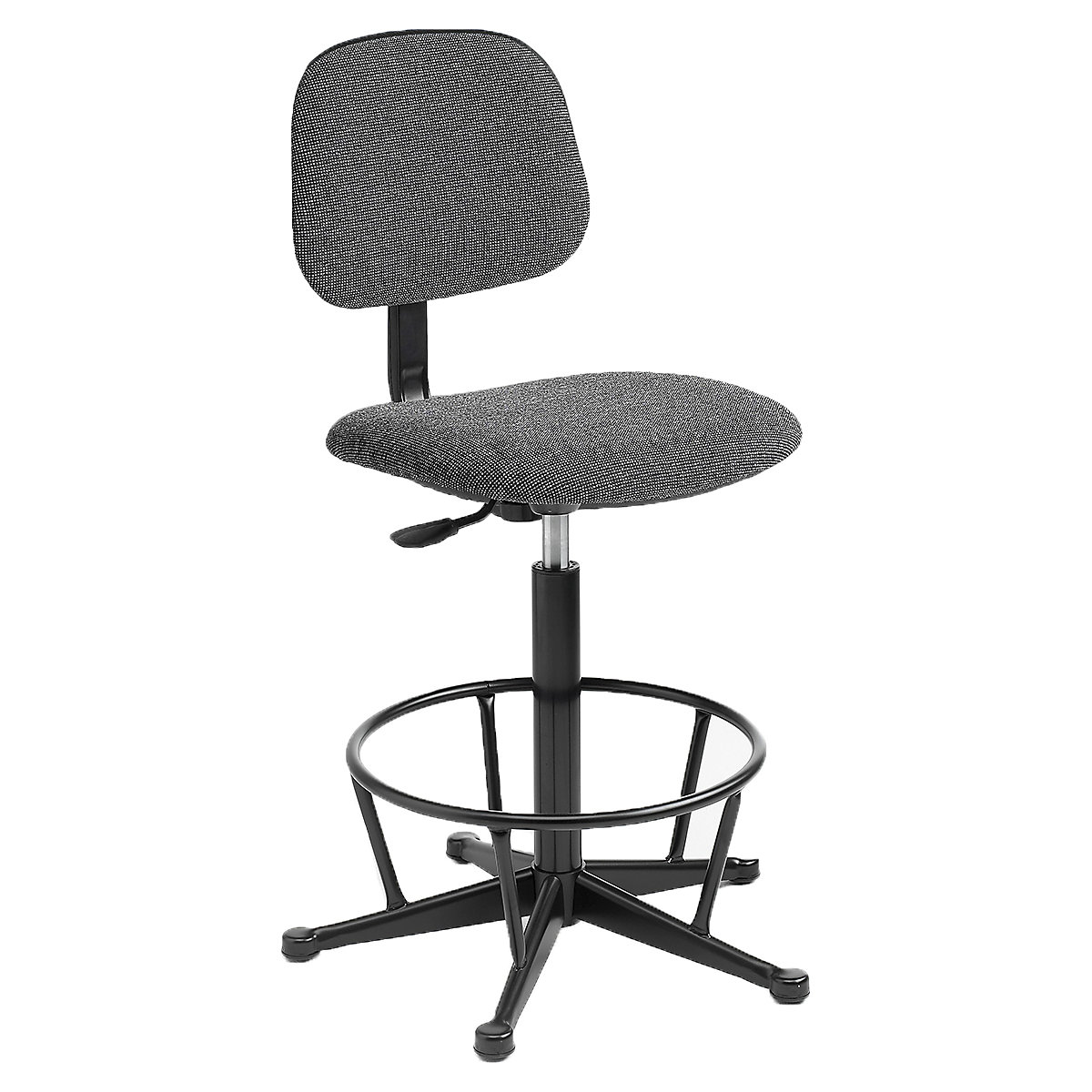 Upholstered Task Chairs, Upholstered Task Chairs, Charcoal Upholstered High Workshop Chair with Fixed Footring. Seat Height 550-800mm-10