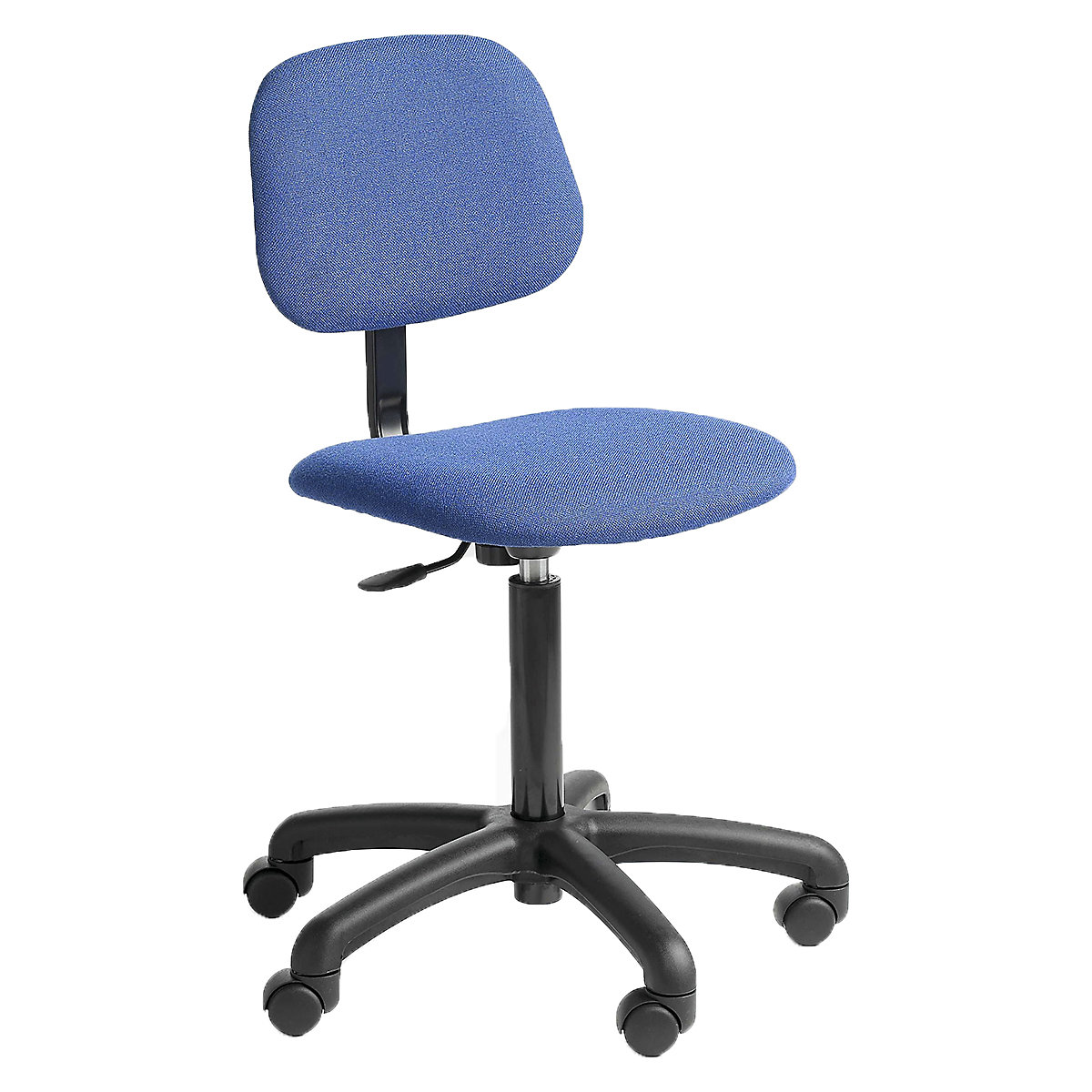Upholstered Task Chairs, Upholstered Task Chairs, Blue Upholstered Workshop Chair with Castors. Seat Height 450-590mm-12