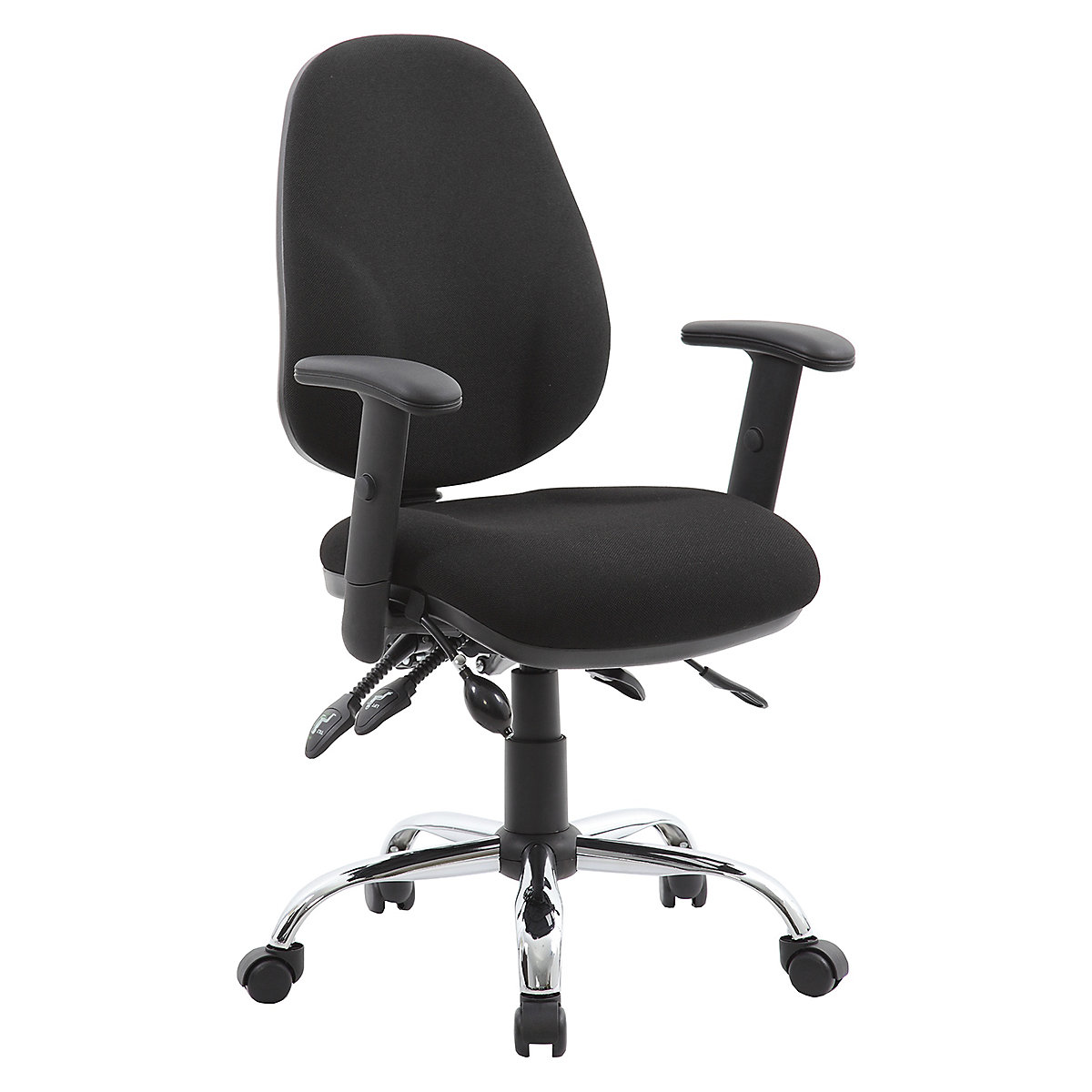 Fully Loaded Comfort Ergo Operator Task Chair With Arms, Fully Loaded Comfort Ergo Operator Task Chair With Arms, Fully Loaded Comfort Ergo Operator Task Chair With Arms |  Black  | Chiropractor Approved | Assembled-1