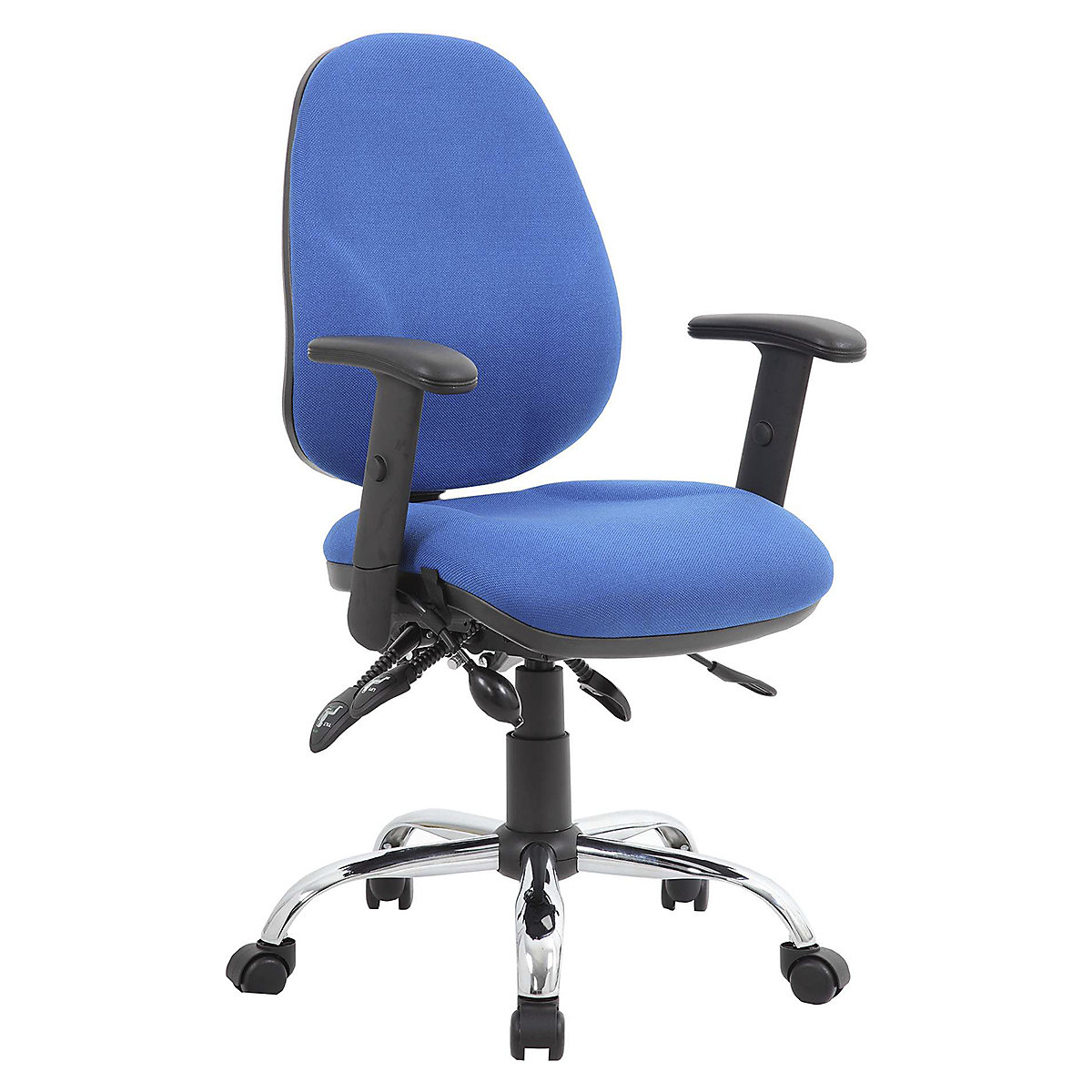 Fully Loaded Comfort Ergo Operator Task Chair With Arms, Fully Loaded Comfort Ergo Operator Task Chair With Arms, Fully Loaded Comfort Ergo Operator Task Chair With Arms |  Blue  | Chiropractor Approved | Assembled-2