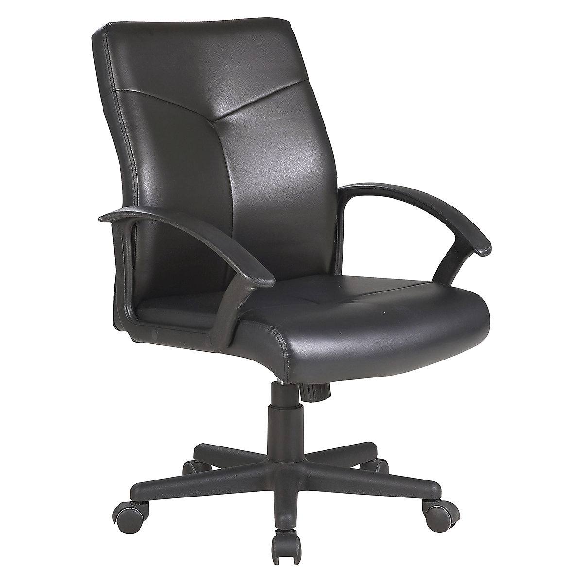BiGDUG Essentials Adept Medium Back Leather Office Chair Black