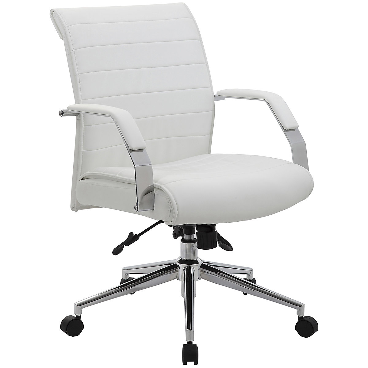 Identity Leather Manager Mid Back Office Chair, Identity Leather Manager Mid Back Office Chair, Identity Leather Medium Back Manager's Office Chair | White-2