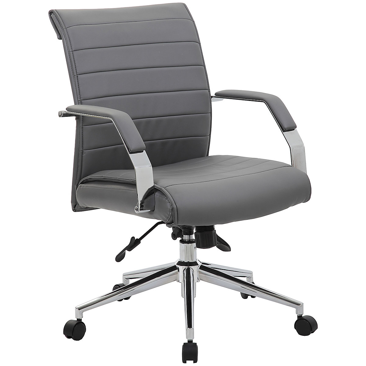 Identity Leather Manager Mid Back Office Chair, Identity Leather Manager Mid Back Office Chair, Identity Leather Medium Back Manager's Office Chair | Grey-1