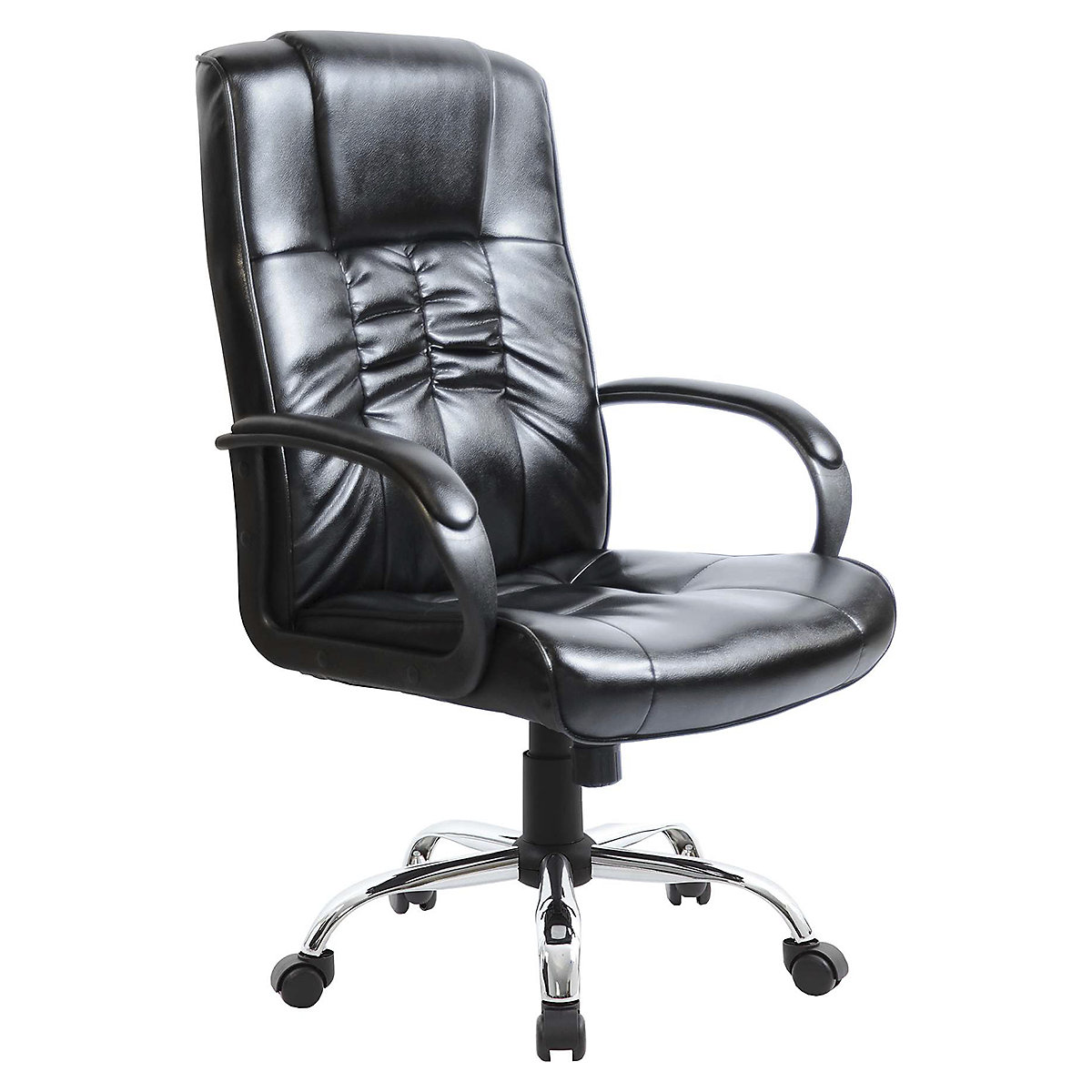 Turin Chrome Leather Manager Chair