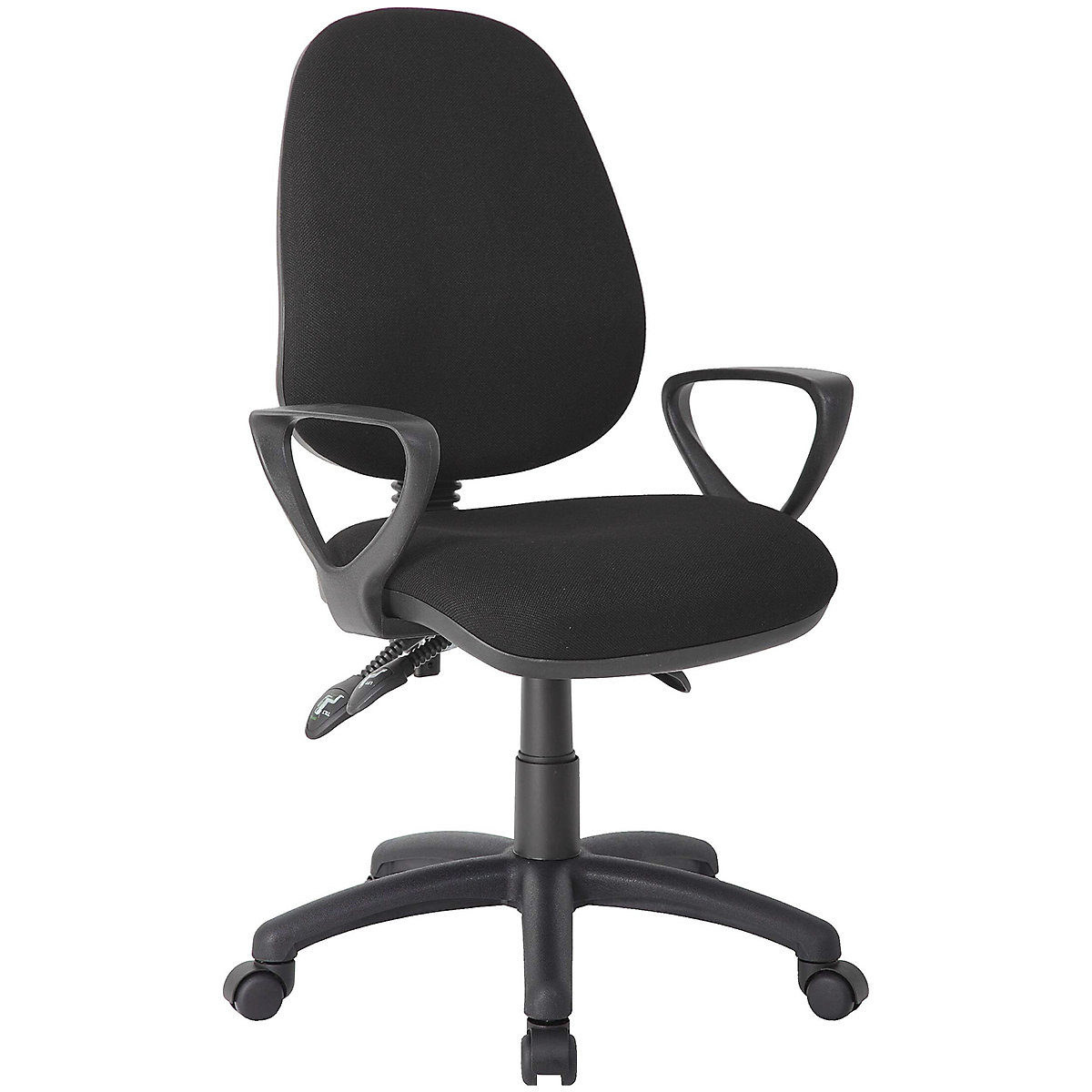 BiGDUG Essentials Comfort Ergo 3-Lever Comfortable Operator Chairs, BiGDUG Essentials Comfort Ergo 3-Lever Comfortable Operator Chairs, BiGDUG Essentials Comfort Ergo 3-Lever Operator Chair |  Black  | Fixed Arms | Black Base-2