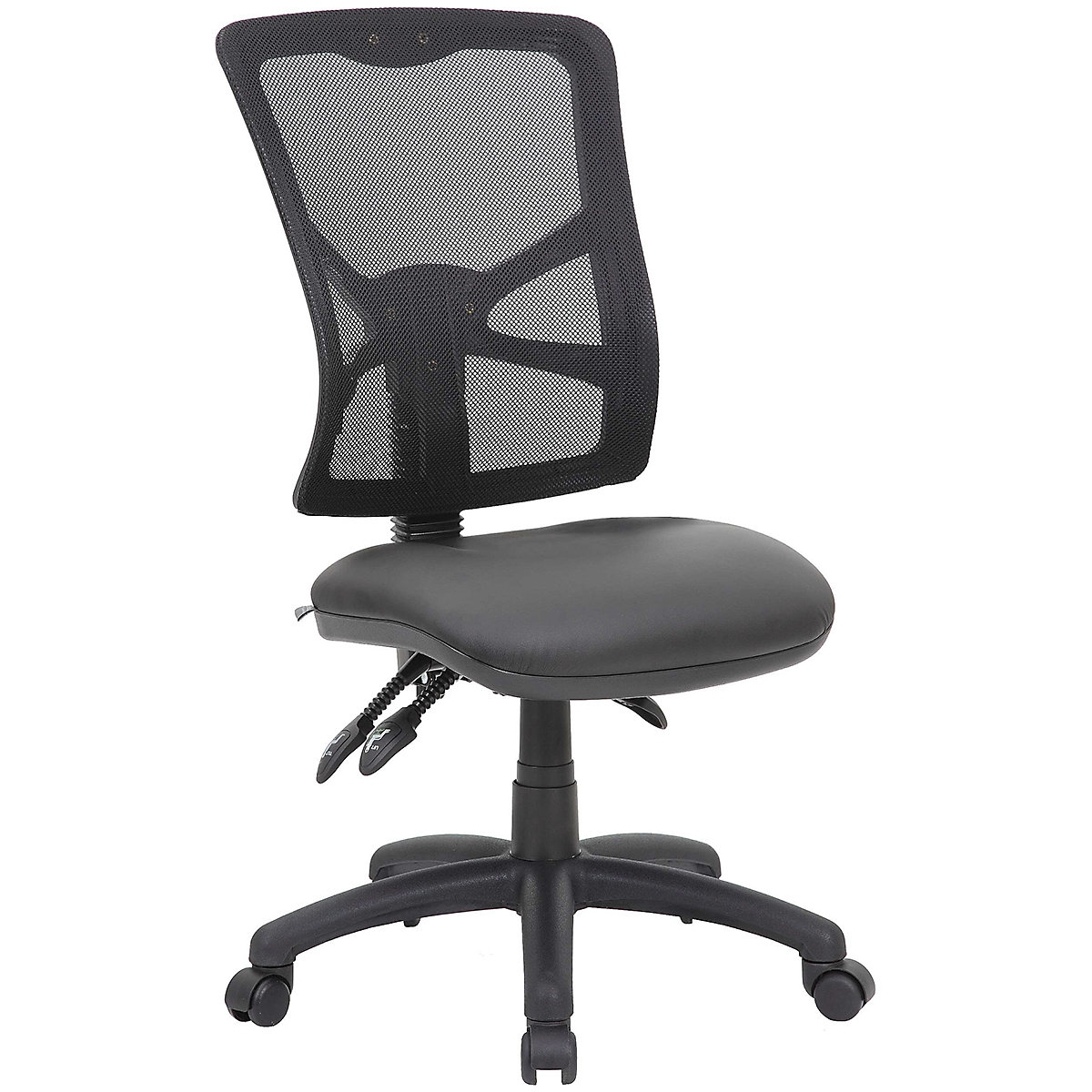 Comfort Ergo 3-Lever Mesh and Leather Operator Computer Desk Chair