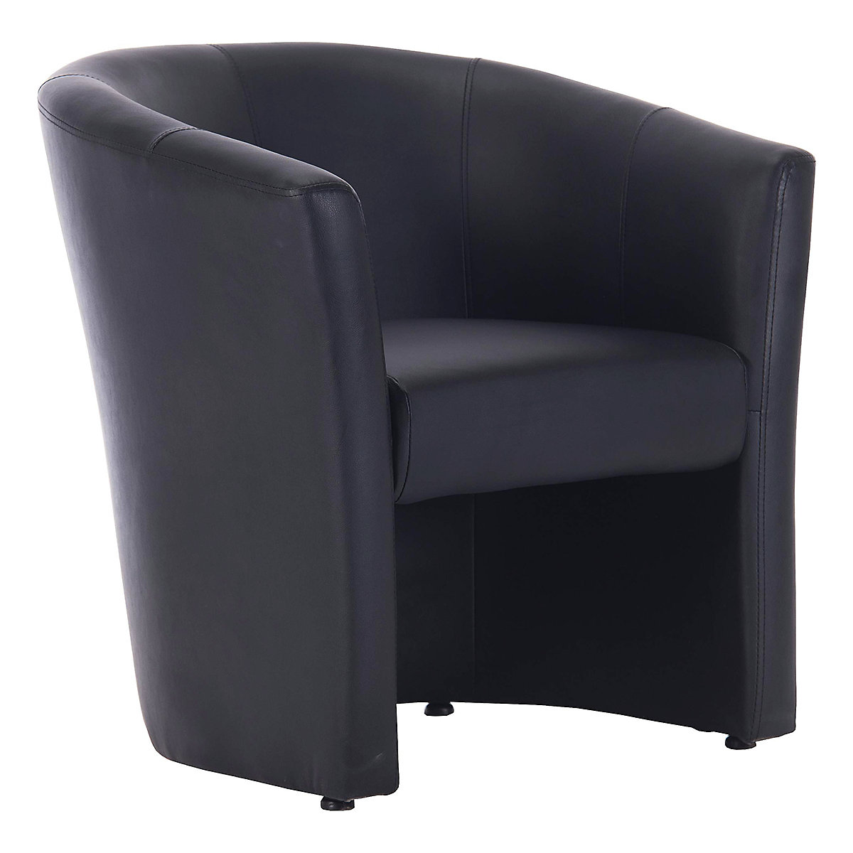Brighton Black Bonded Leather Tub Chair