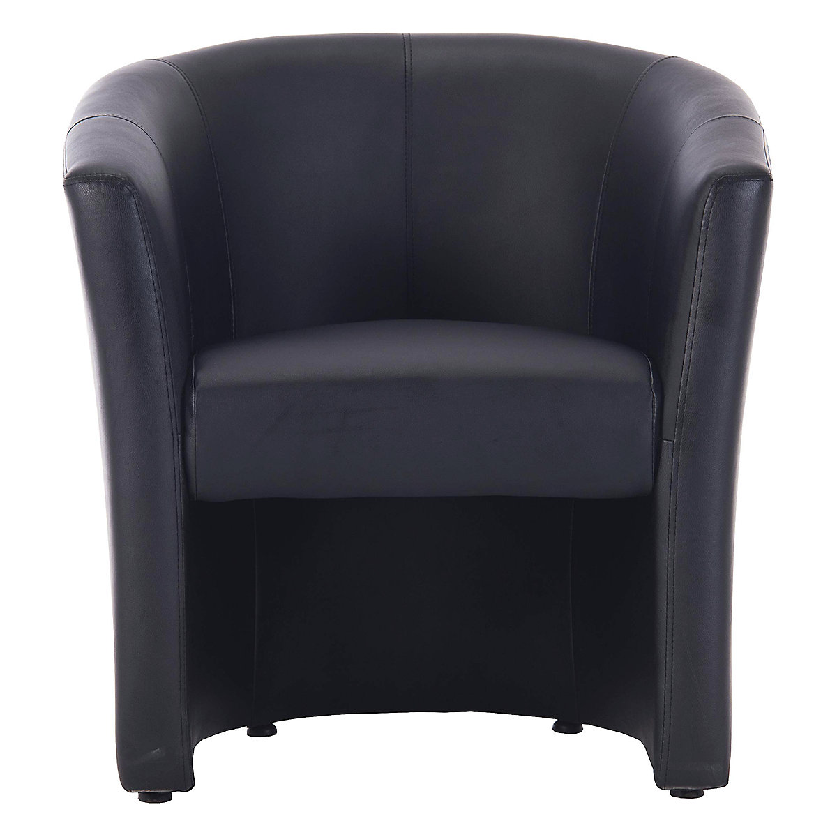 Brighton Black Bonded Leather Tub Chair (Product illustration 2)-1
