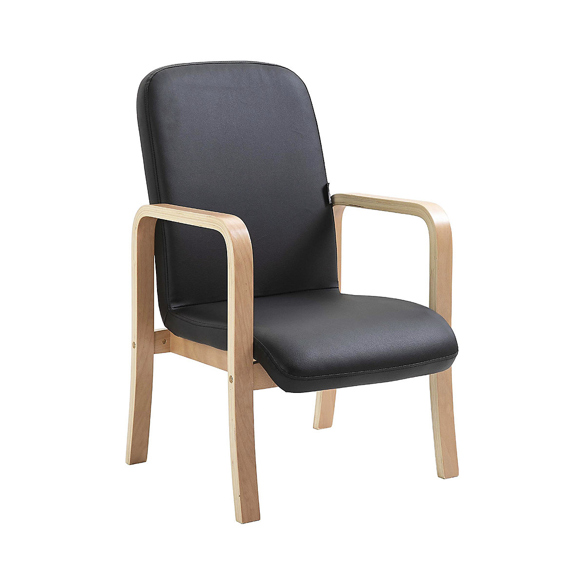 Oxford Wooden Frame Vinyl Reception Chair With Arms