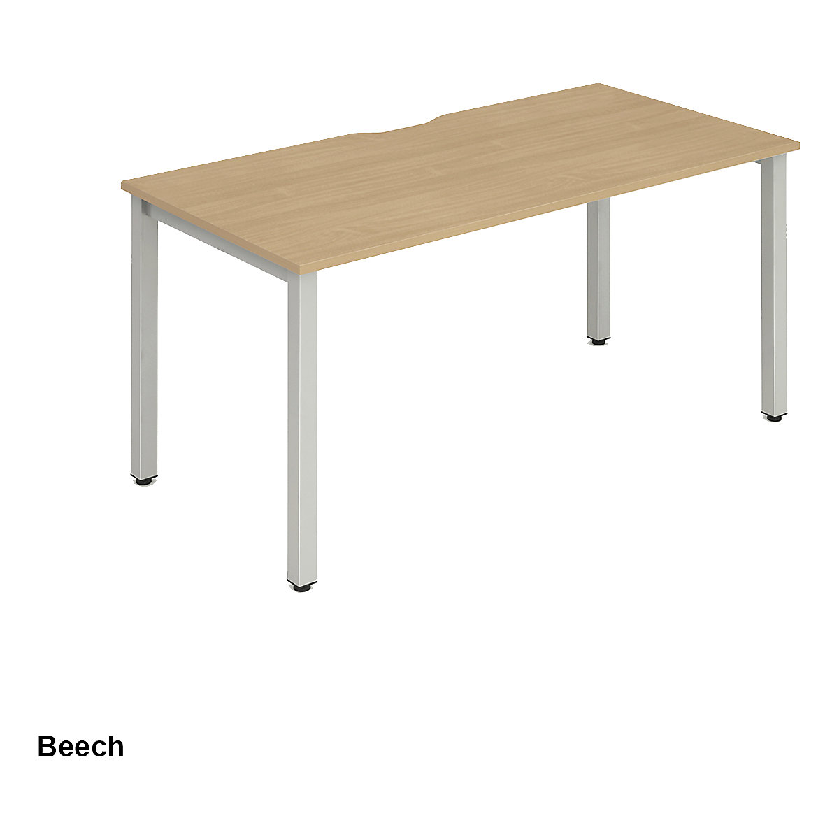 Evolve Single Bench Desk | Silver Legs (Product illustration 3)-2