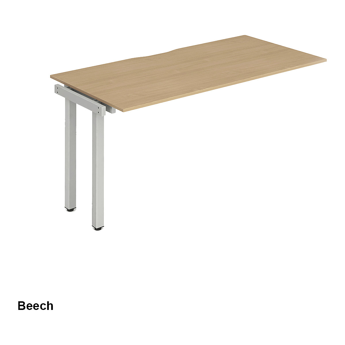 Evolve Single Extension Bench Desk | Silver Legs (Product illustration 2)-1