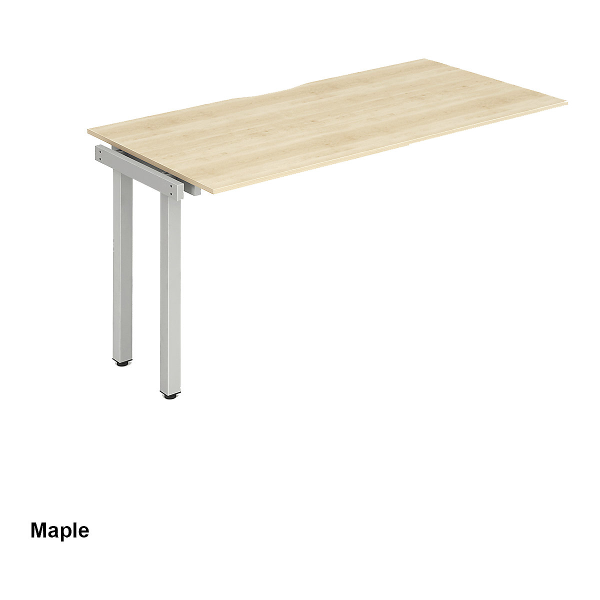 Evolve Single Extension Bench Desk | Silver Legs (Product illustration 3)-2