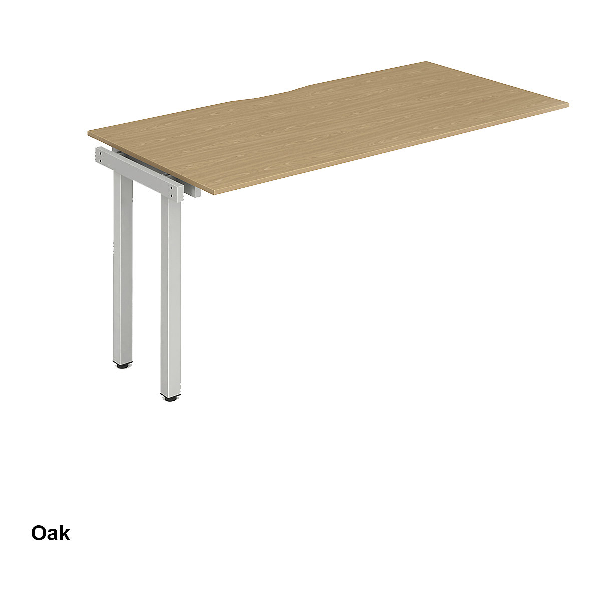 Evolve Single Extension Bench Desk | Silver Legs (Product illustration 4)-3