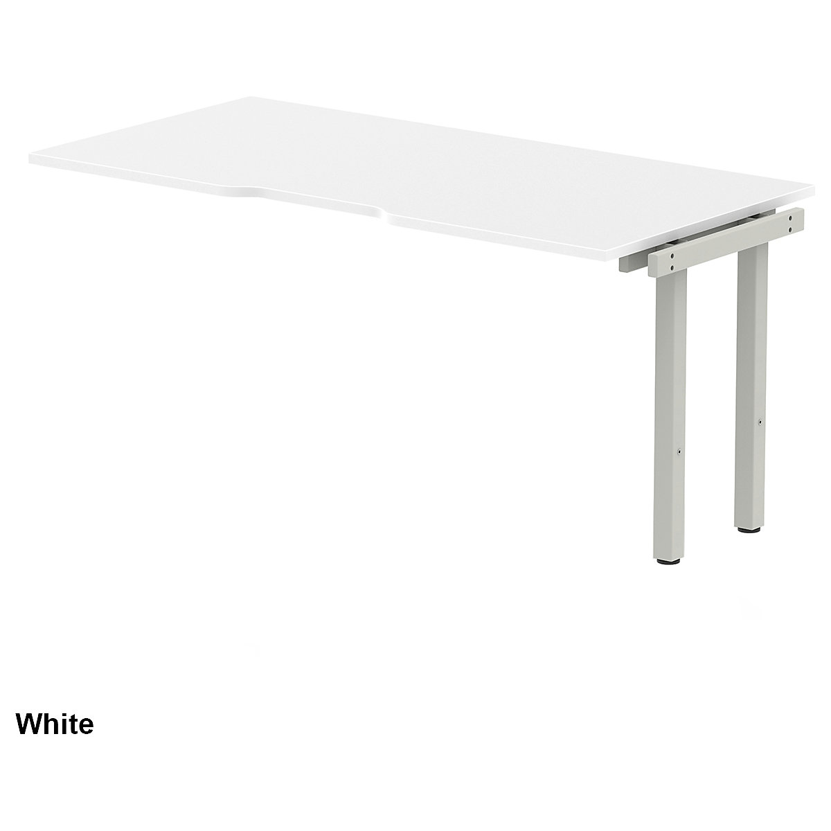 Evolve Single Extension Bench Desk | Silver Legs (Product illustration 6)-5