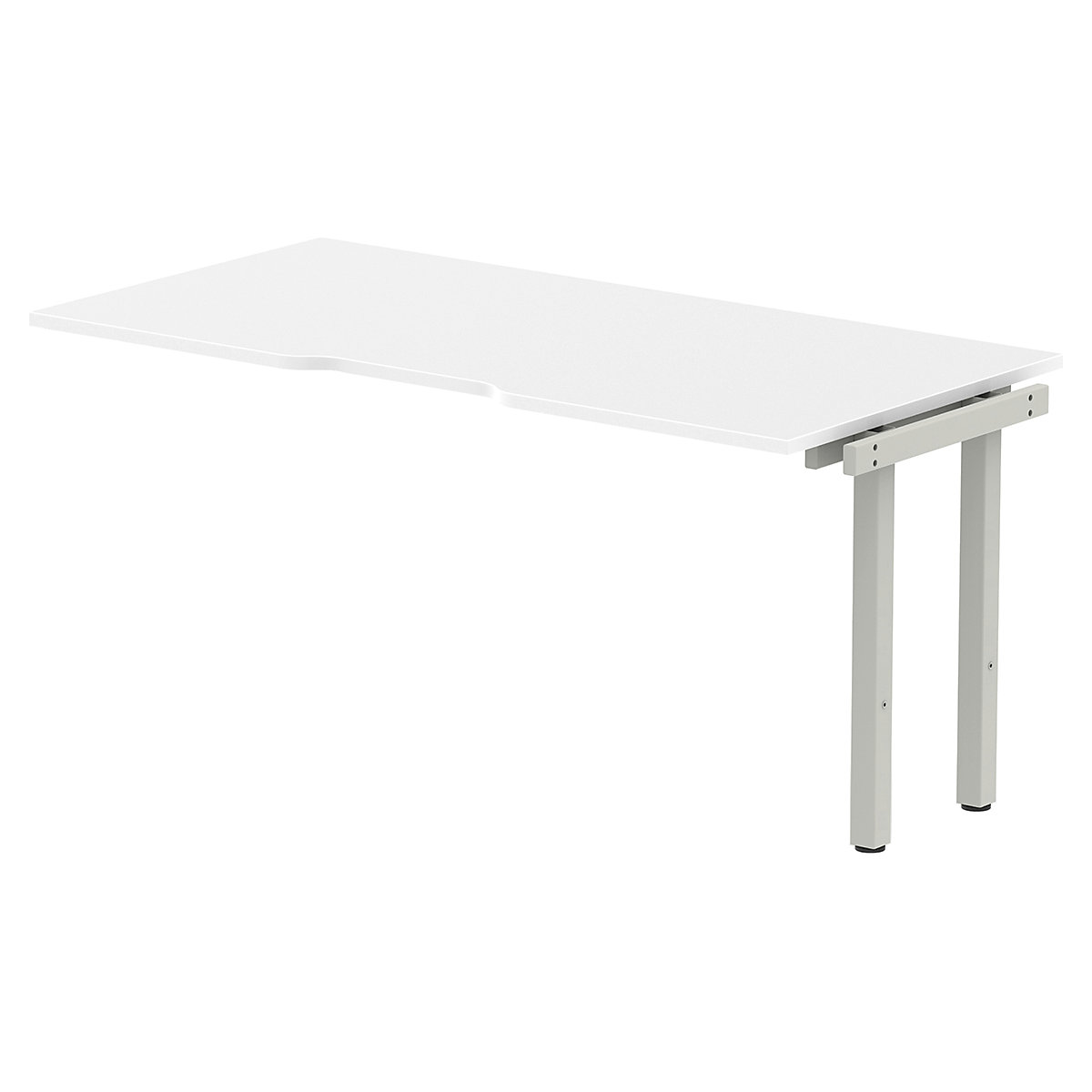 Evolve Single Extension Bench Desk | Silver Legs