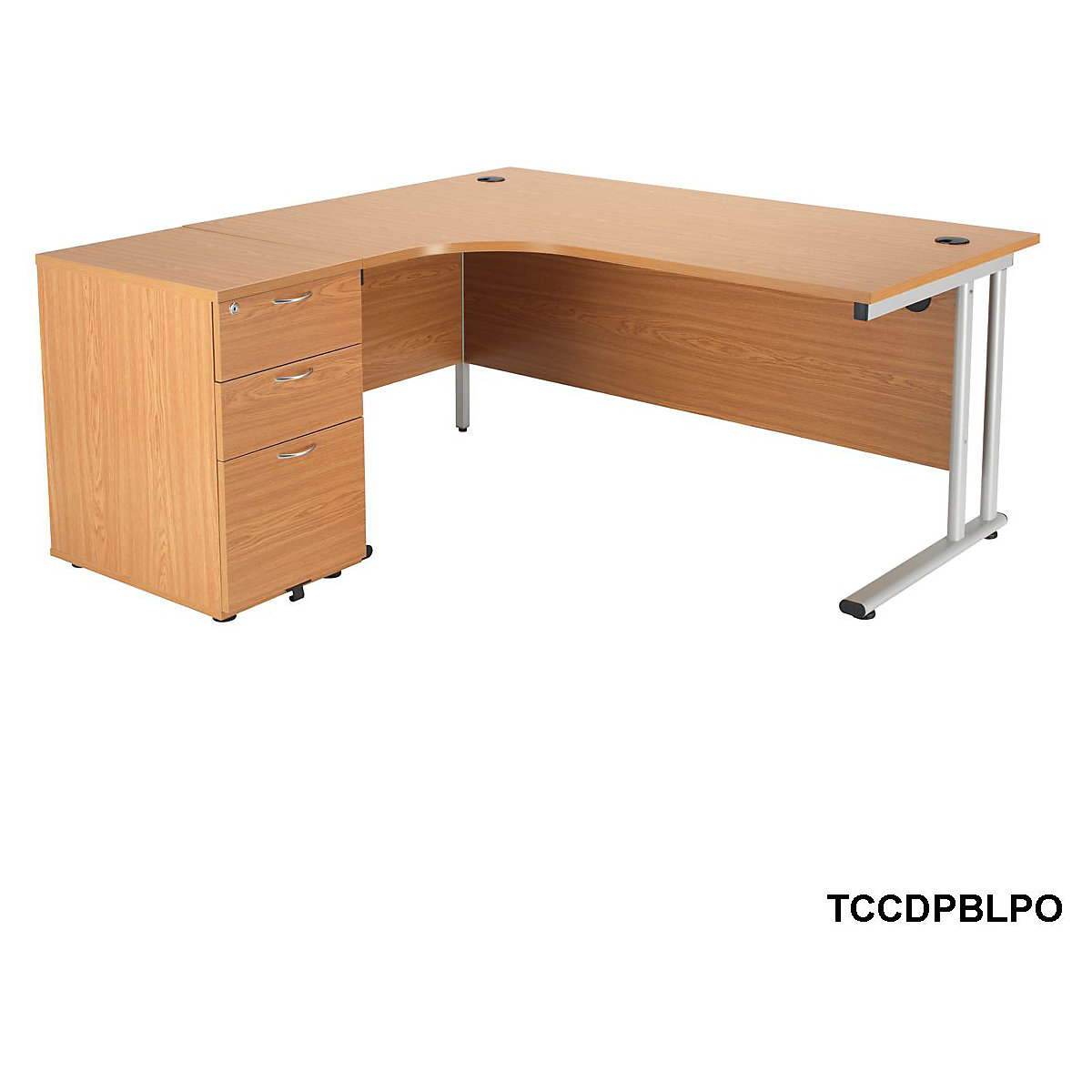 Classic Crescent Office Desk with Pedestal Bundles (Product illustration 8)-7