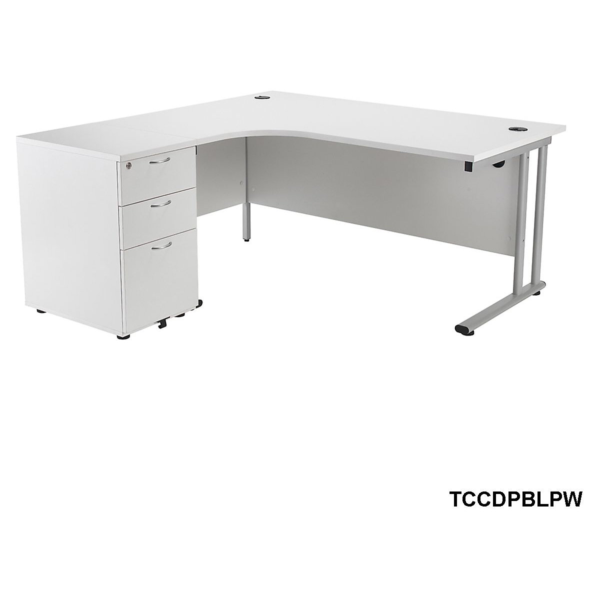 Classic Crescent Office Desk with Pedestal Bundles (Product illustration 9)-8
