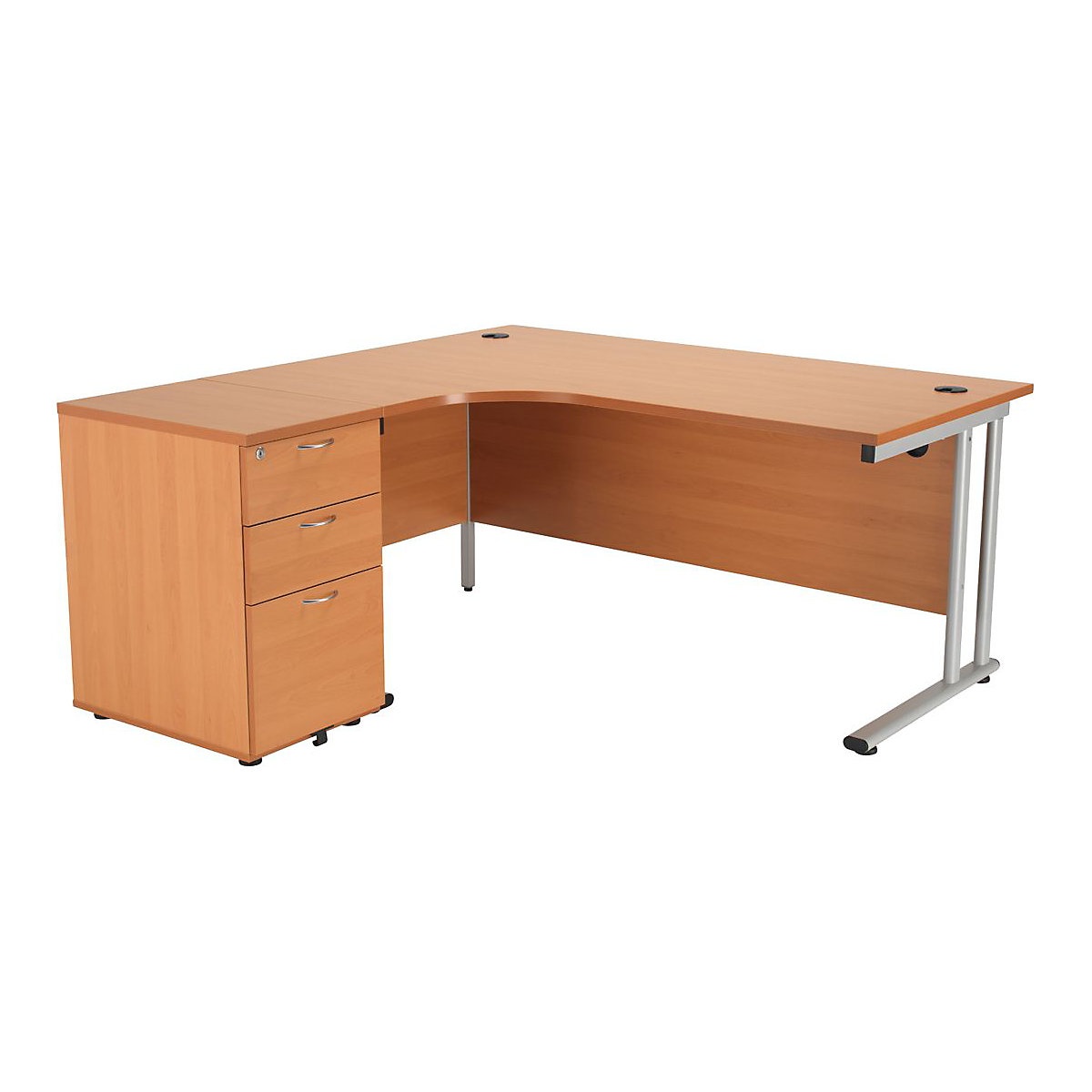 Classic Crescent Office Desk with Pedestal Bundles