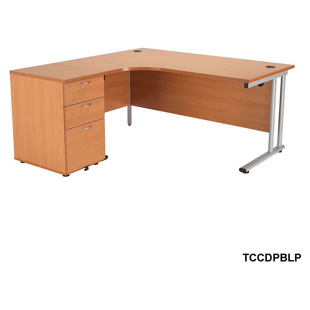 Classic Crescent Office Desk with Pedestal Bundles (Product illustration 7)-6
