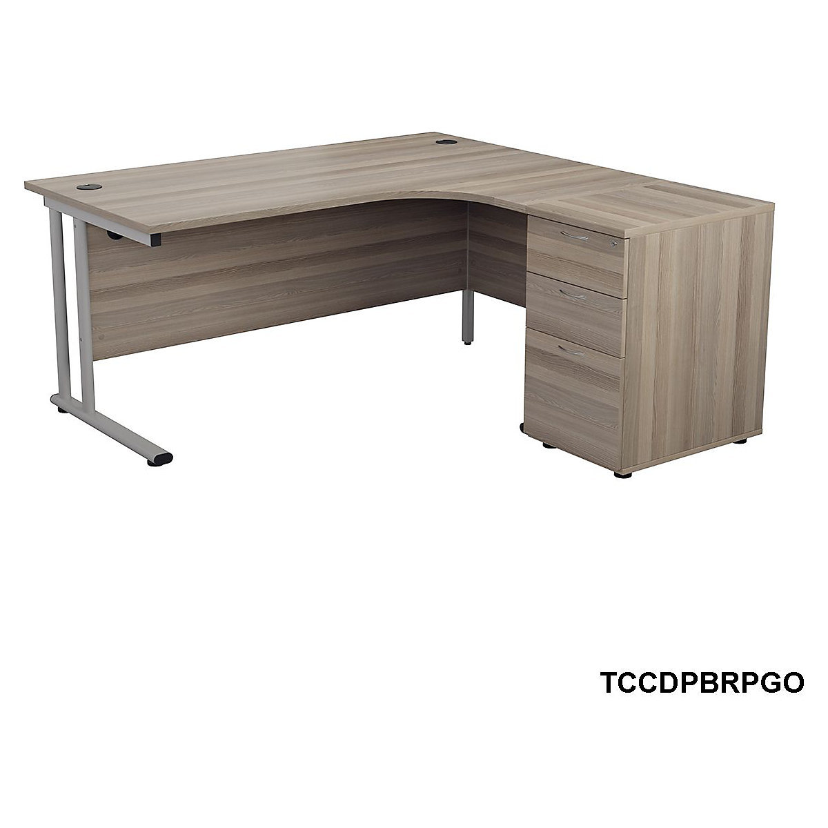 Classic Crescent Office Desk with Pedestal Bundles (Product illustration 6)-5