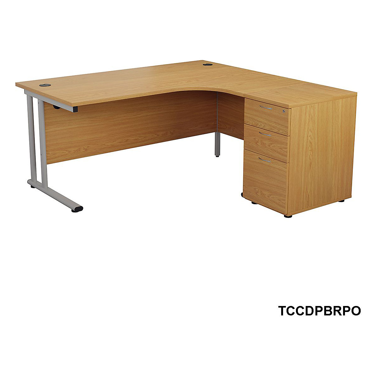 Classic Crescent Office Desk with Pedestal Bundles (Product illustration 4)-3