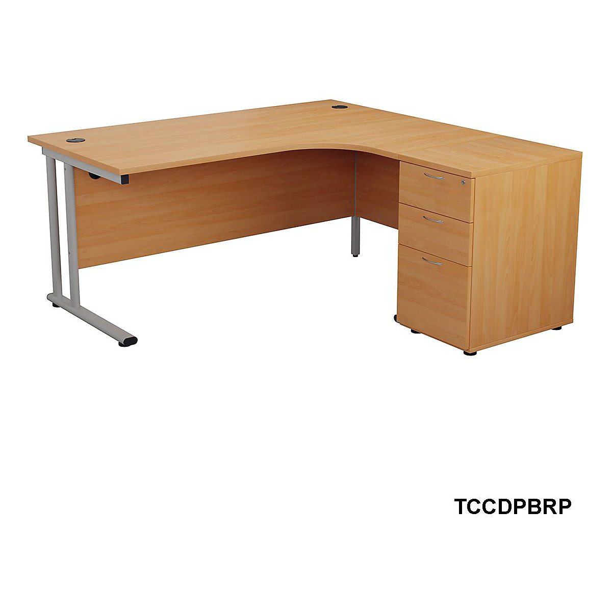 Classic Crescent Office Desk with Pedestal Bundles (Product illustration 3)-2