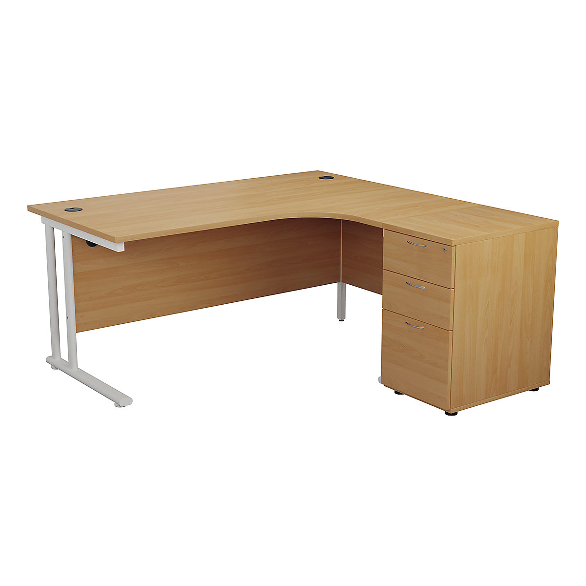 Classic Crescent Office Desk with Pedestal Bundles