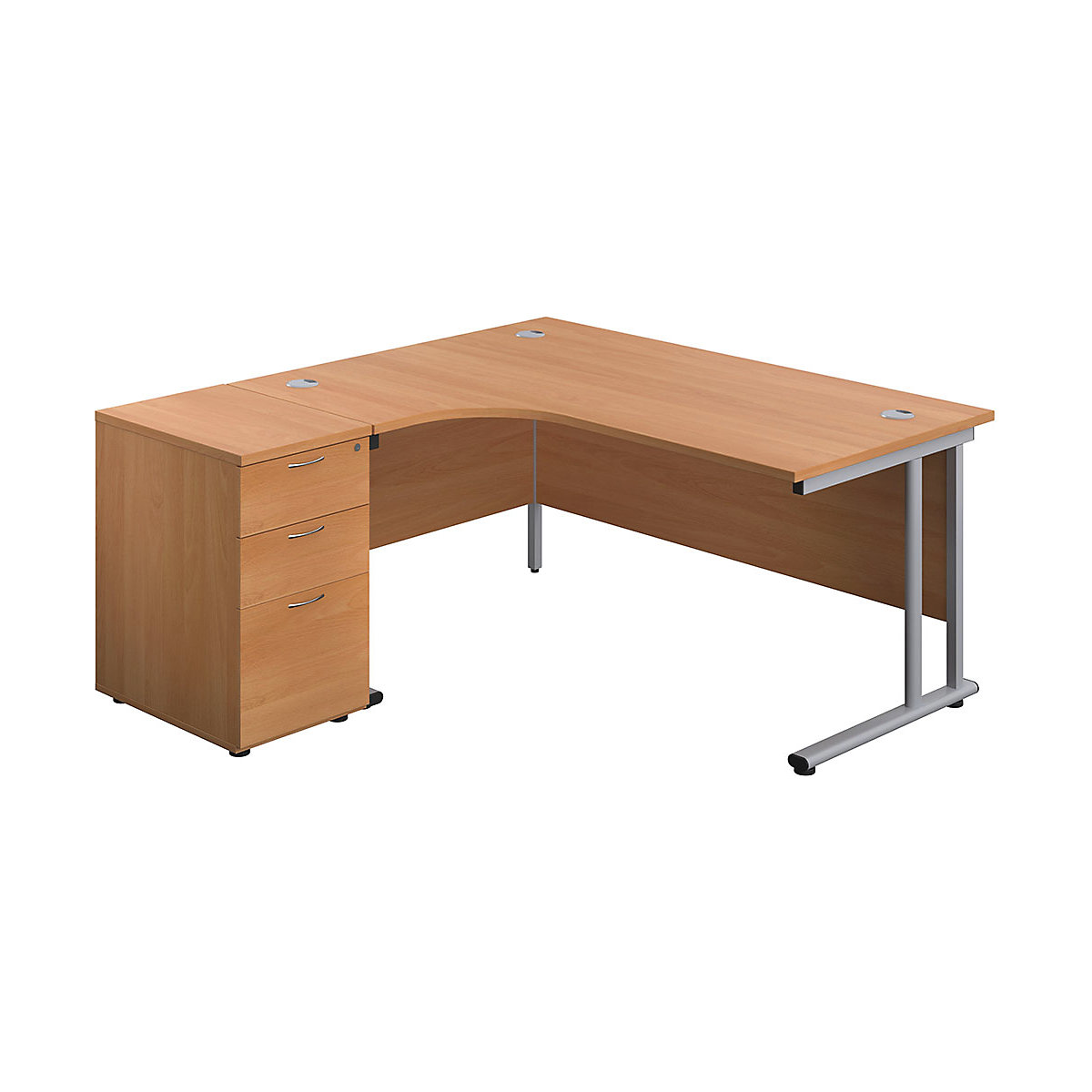 Commerce II Deluxe Ergonomic Office Desks With Desk High Pedestal