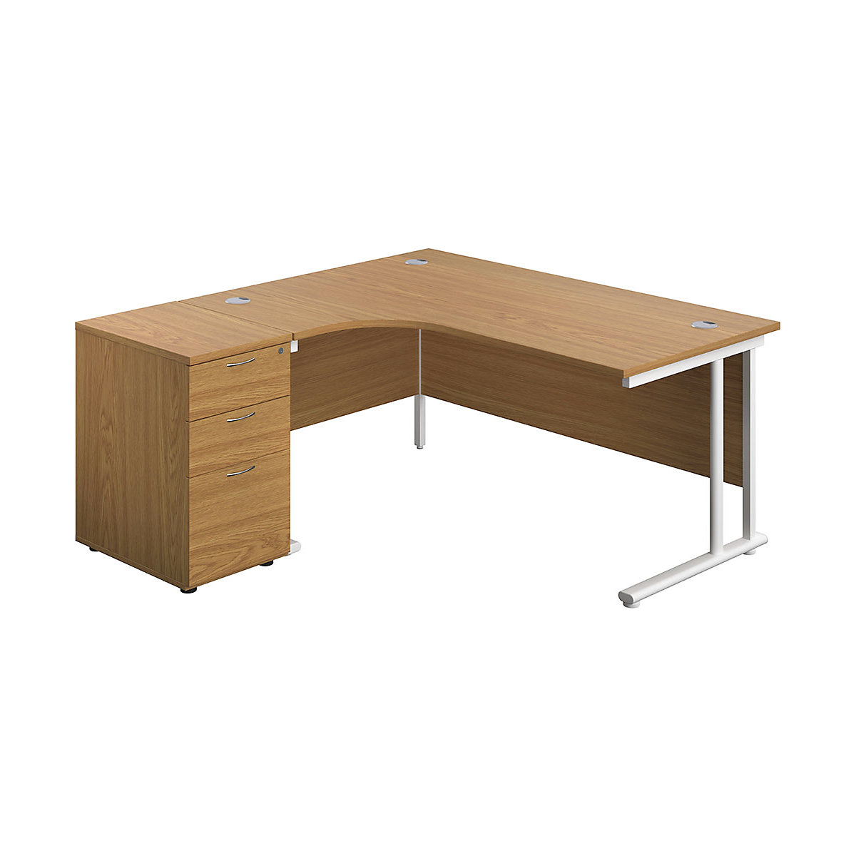 Commerce II Deluxe Ergonomic Office Desks With Desk High Pedestal