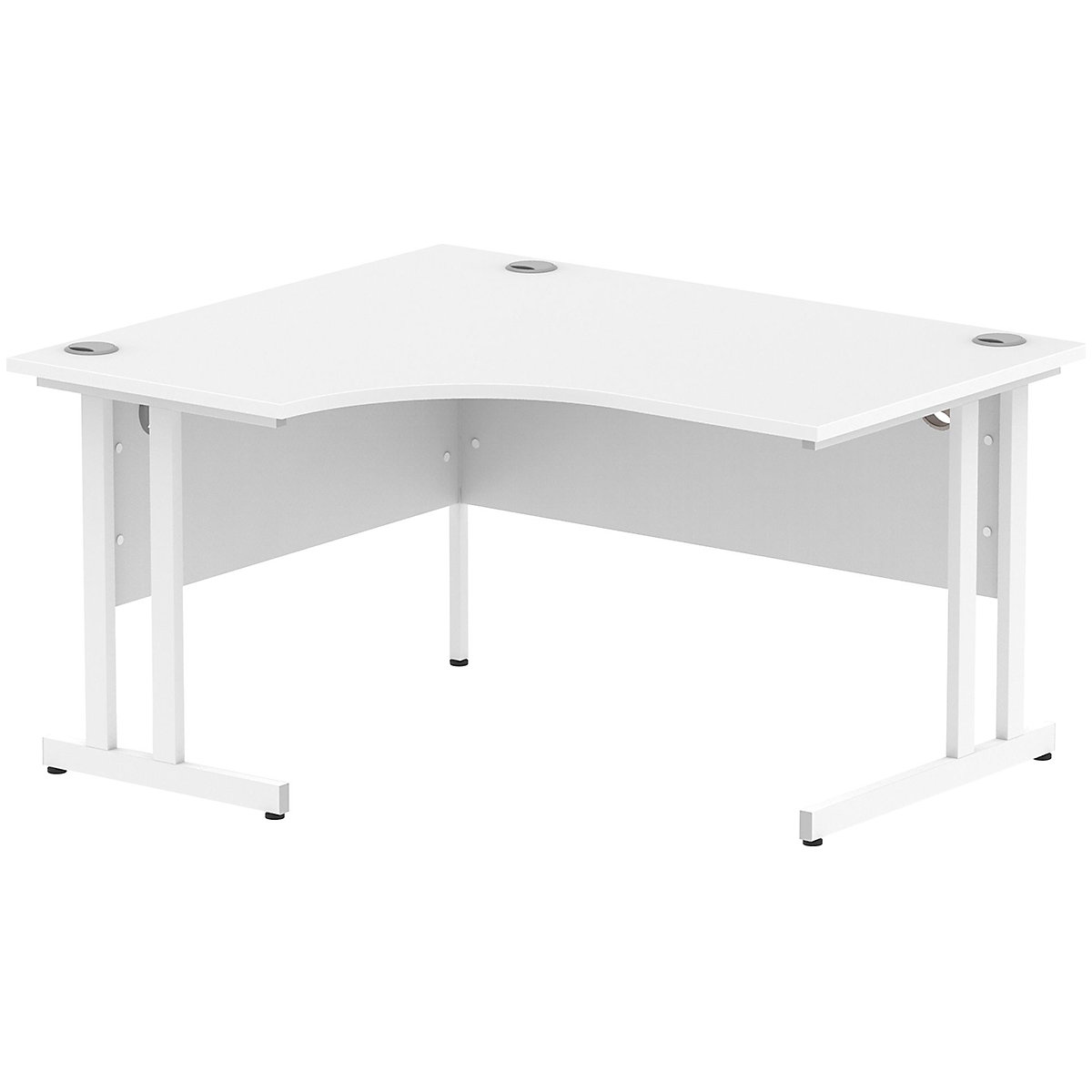 InterAct Ergonomic Cantilever Desks, InterAct Ergonomic Cantilever Desks, InterAct Ergonomic Cantilever Desks 730h x 1400w x 1200/800d mm | White | White Legs | Left Hand-6