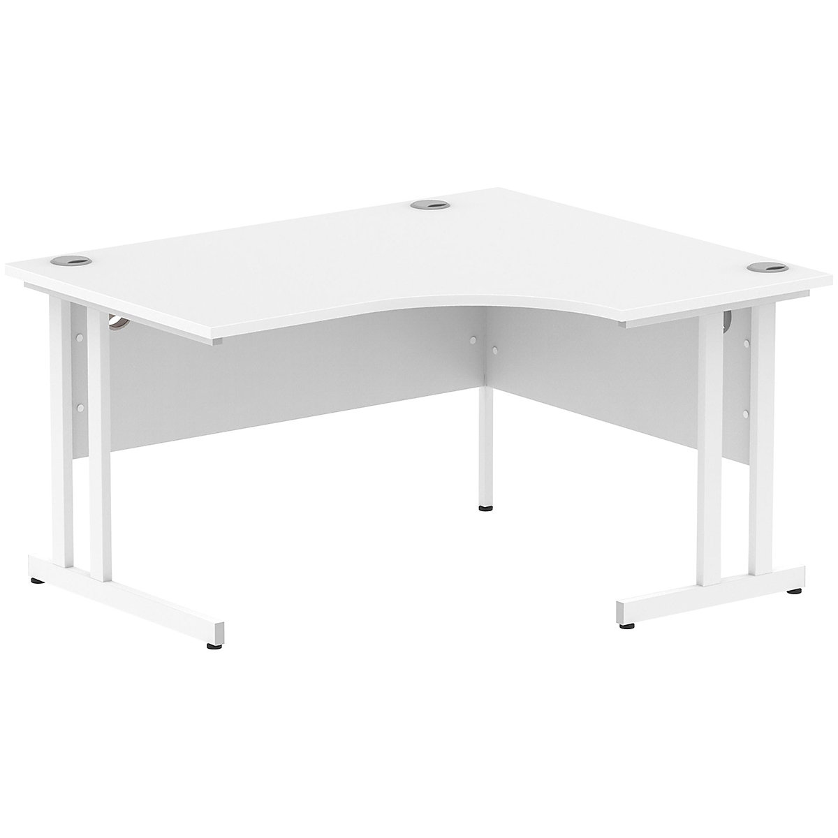 InterAct Ergonomic Cantilever Desks, InterAct Ergonomic Cantilever Desks, InterAct Ergonomic Cantilever Desks 730h x 1400w x 1200/800d mm | White | White Legs | Right Hand-7