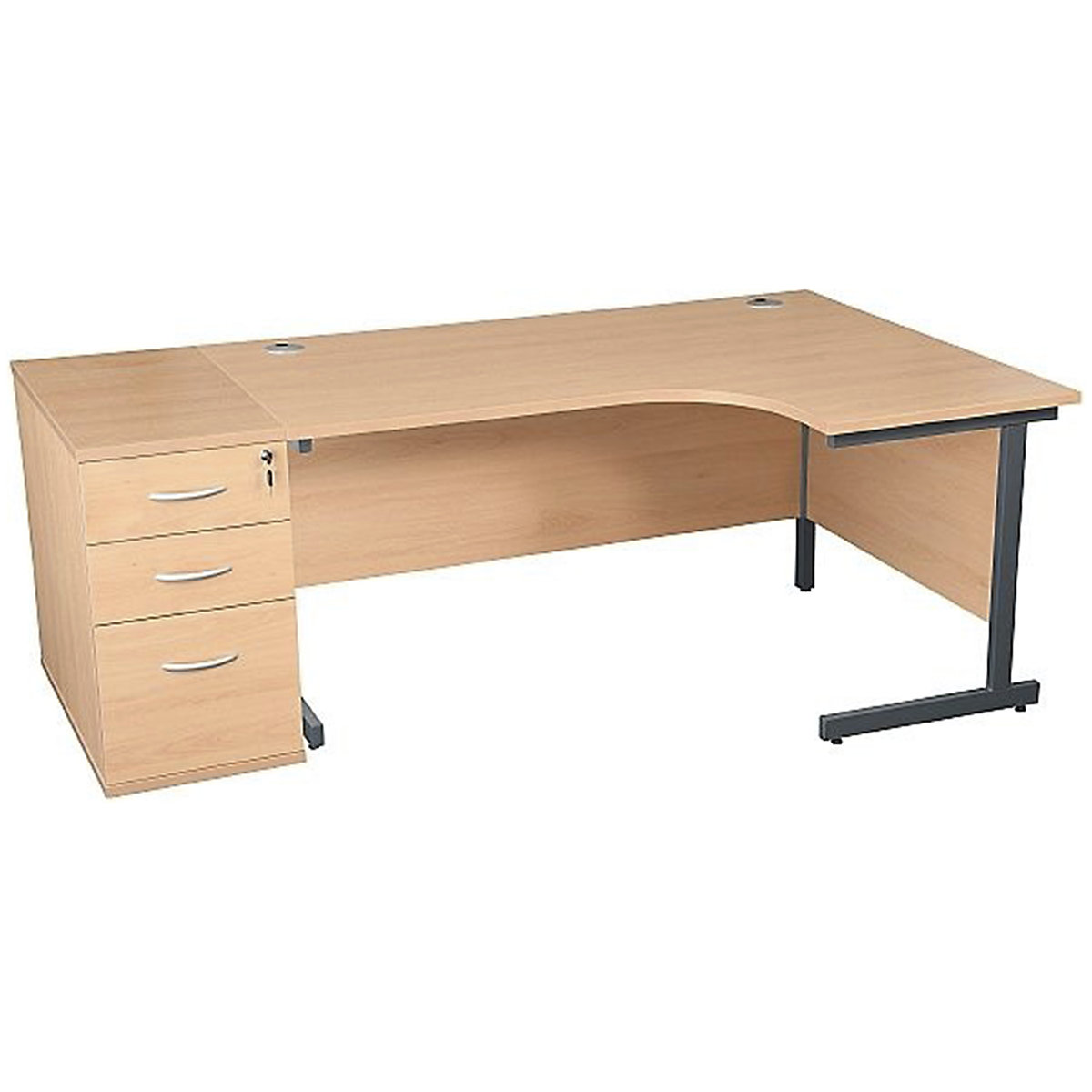 Karbon K1 Ergonomic Cantilever Office Desks With 800D Desk End Pedestal