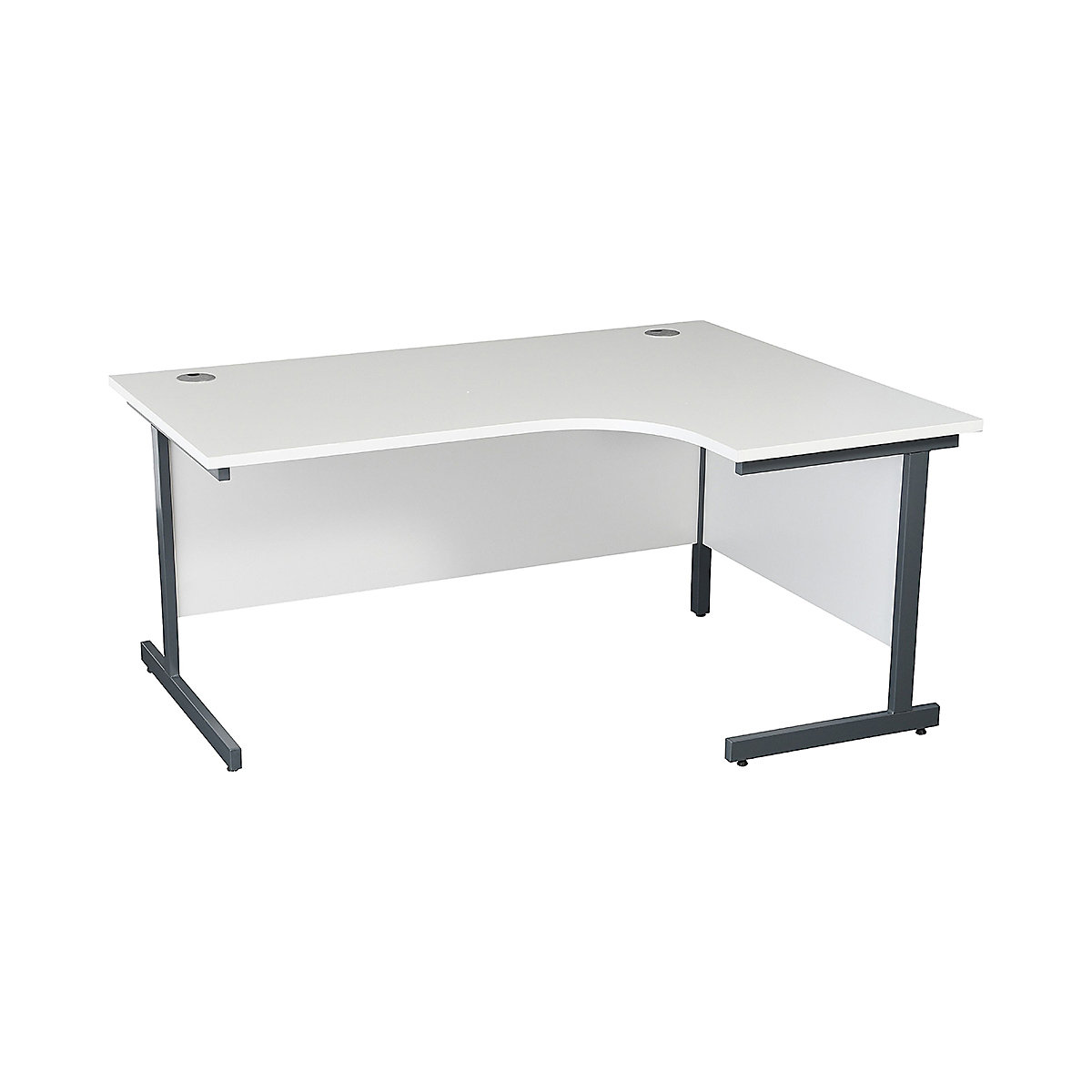 Karbon K1 Ergonomic Office Desk - Cantilever, Karbon K1 Ergonomic Office Desk - Cantilever, Karbon K1 Ergonomic Cantilever Office Desk 730h x 1800w x 1200d mm | White   |  Graphite Legs |  Right Hand-4
