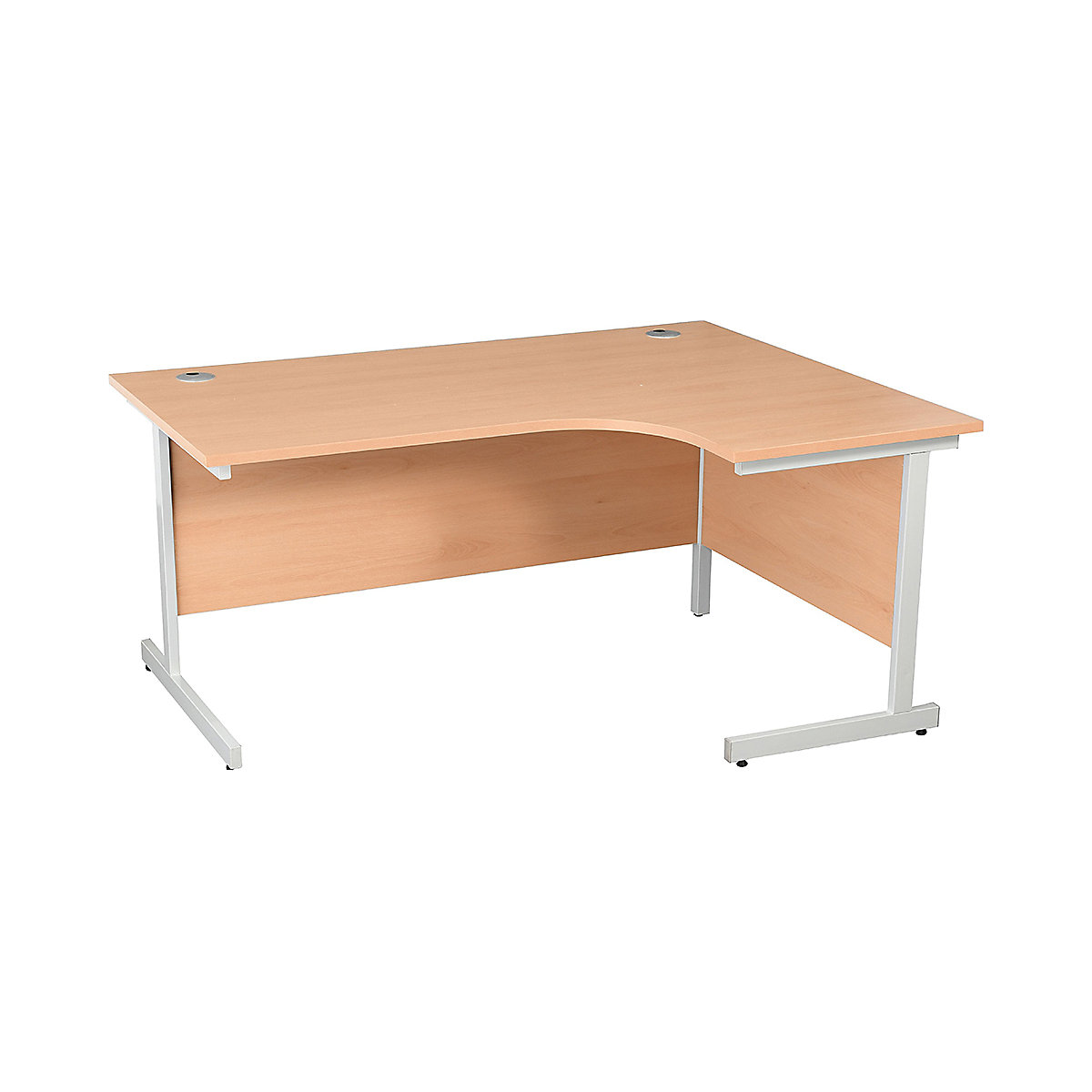 Karbon K1 Ergonomic Office Desk - Cantilever, Karbon K1 Ergonomic Office Desk - Cantilever, Karbon K1 Ergonomic Cantilever Office Desk 730h x 1600w x 1200d mm | Oak   |  White Legs |  Left Hand-3