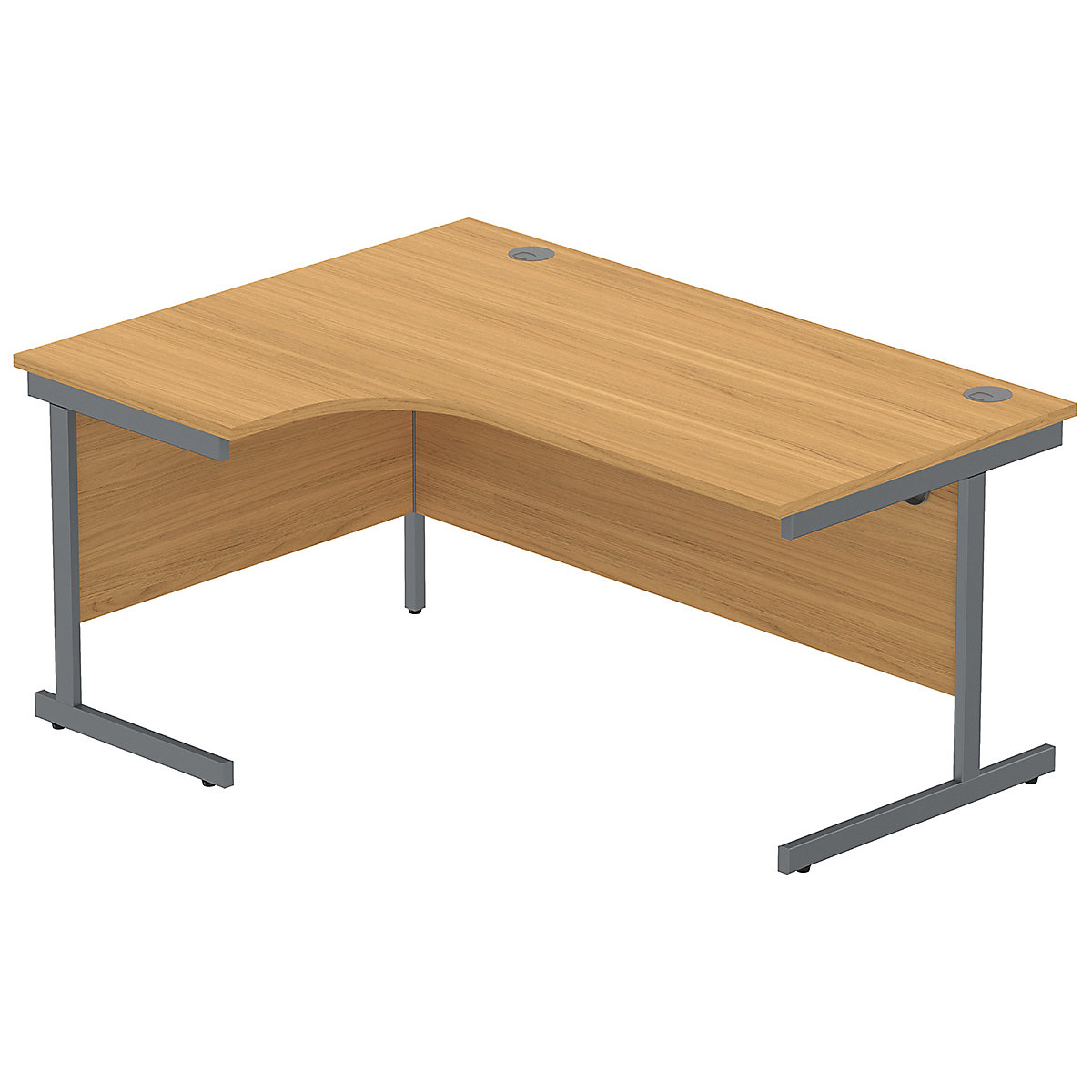 Konnexion K1 Ergonomic Cantilever Corner Office Desks, Konnexion K1 Ergonomic Cantilever Corner Office Desks, Konnexion K1 Ergonomic Cantilever Corner Office Desks Left Hand | 1600W x 800/1200D x 730H | Graphite | Norwegian Beech-9