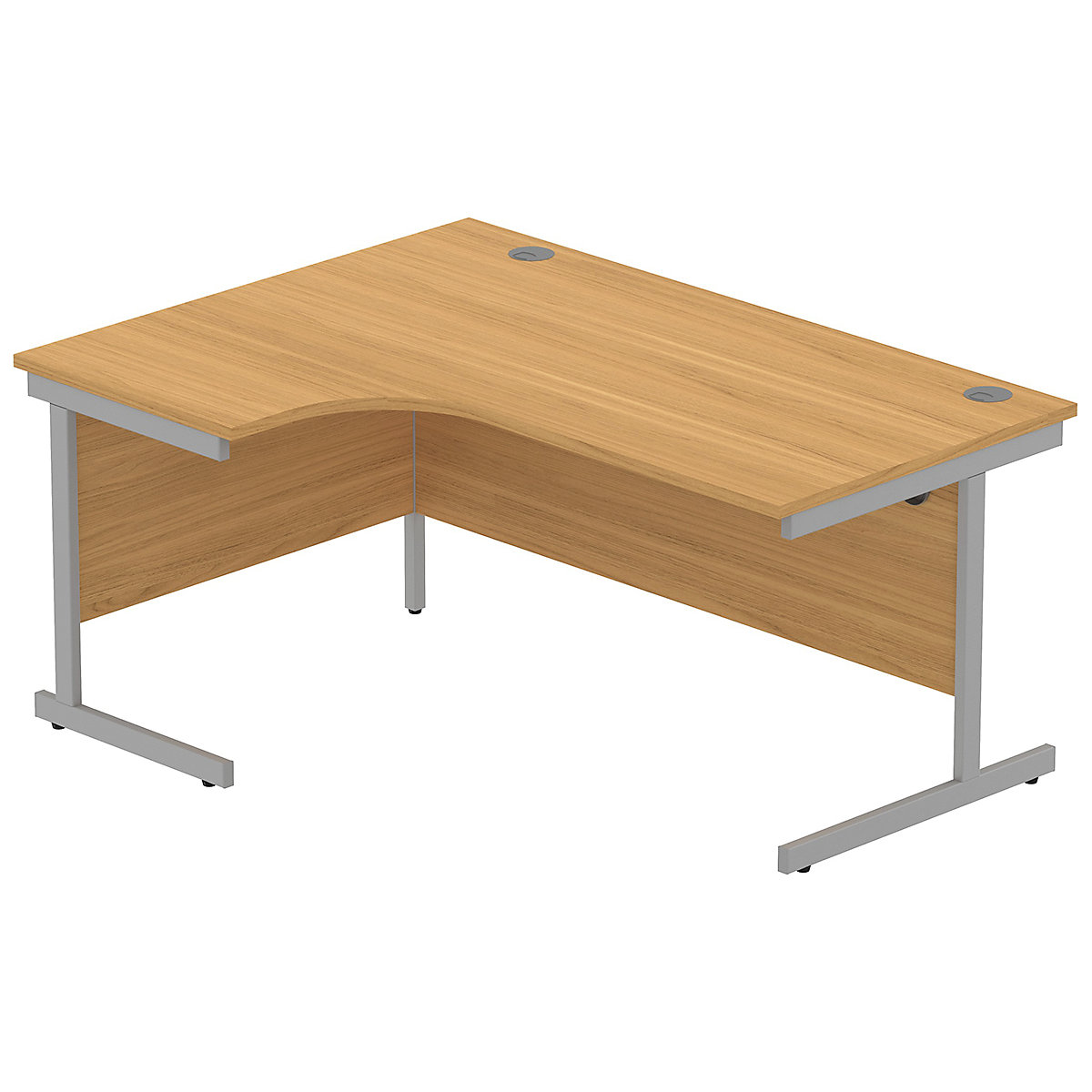 Konnexion K1 Ergonomic Cantilever Corner Office Desks, Konnexion K1 Ergonomic Cantilever Corner Office Desks, Konnexion K1 Ergonomic Cantilever Corner Office Desks Left Hand | 1600W x 800/1200D x 730H | Silver | Norwegian Beech-21