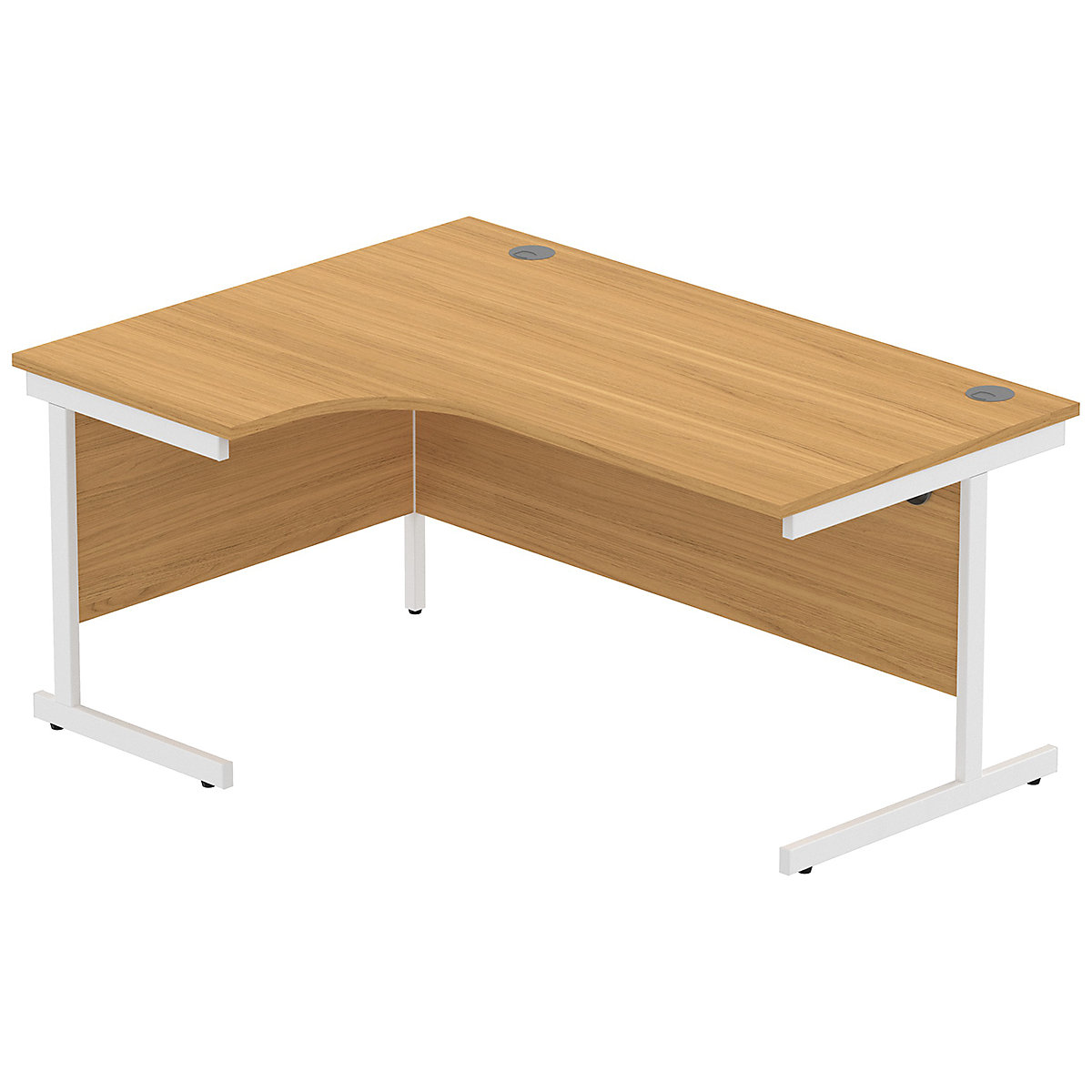 Konnexion K1 Ergonomic Cantilever Corner Office Desks, Konnexion K1 Ergonomic Cantilever Corner Office Desks, Konnexion K1 Ergonomic Cantilever Corner Office Desks Left Hand | 1600W x 800/1200D x 730H | White | Norwegian Beech-18