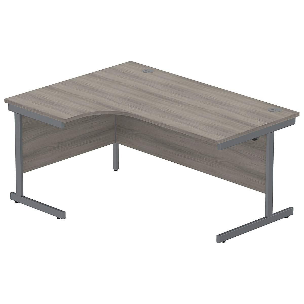 Konnexion K1 Ergonomic Cantilever Corner Office Desks, Konnexion K1 Ergonomic Cantilever Corner Office Desks, Konnexion K1 Ergonomic Cantilever Corner Office Desks Left Hand | 1600W x 800/1200D x 730H | Graphite | Alaskan Grey Oak-17