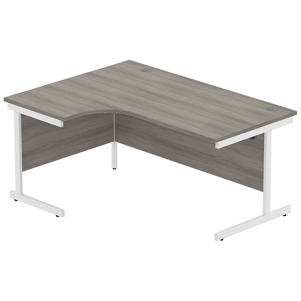 Konnexion K1 Ergonomic Cantilever Corner Office Desks, Konnexion K1 Ergonomic Cantilever Corner Office Desks, Konnexion K1 Ergonomic Cantilever Corner Office Desks Left Hand | 1600W x 800/1200D x 730H | White | Alaskan Grey Oak-20