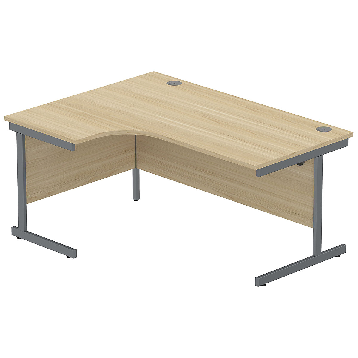 Konnexion K1 Ergonomic Cantilever Corner Office Desks, Konnexion K1 Ergonomic Cantilever Corner Office Desks, Konnexion K1 Ergonomic Cantilever Corner Office Desks Left Hand | 1600W x 800/1200D x 730H | Graphite | Canadian Oak-15