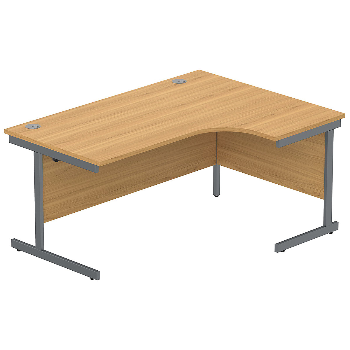 Konnexion K1 Ergonomic Cantilever Corner Office Desks, Konnexion K1 Ergonomic Cantilever Corner Office Desks, Konnexion K1 Ergonomic Cantilever Corner Office Desks Right Hand | 1600W x 800/1200D x 730H | Graphite | Norwegian Beech-10