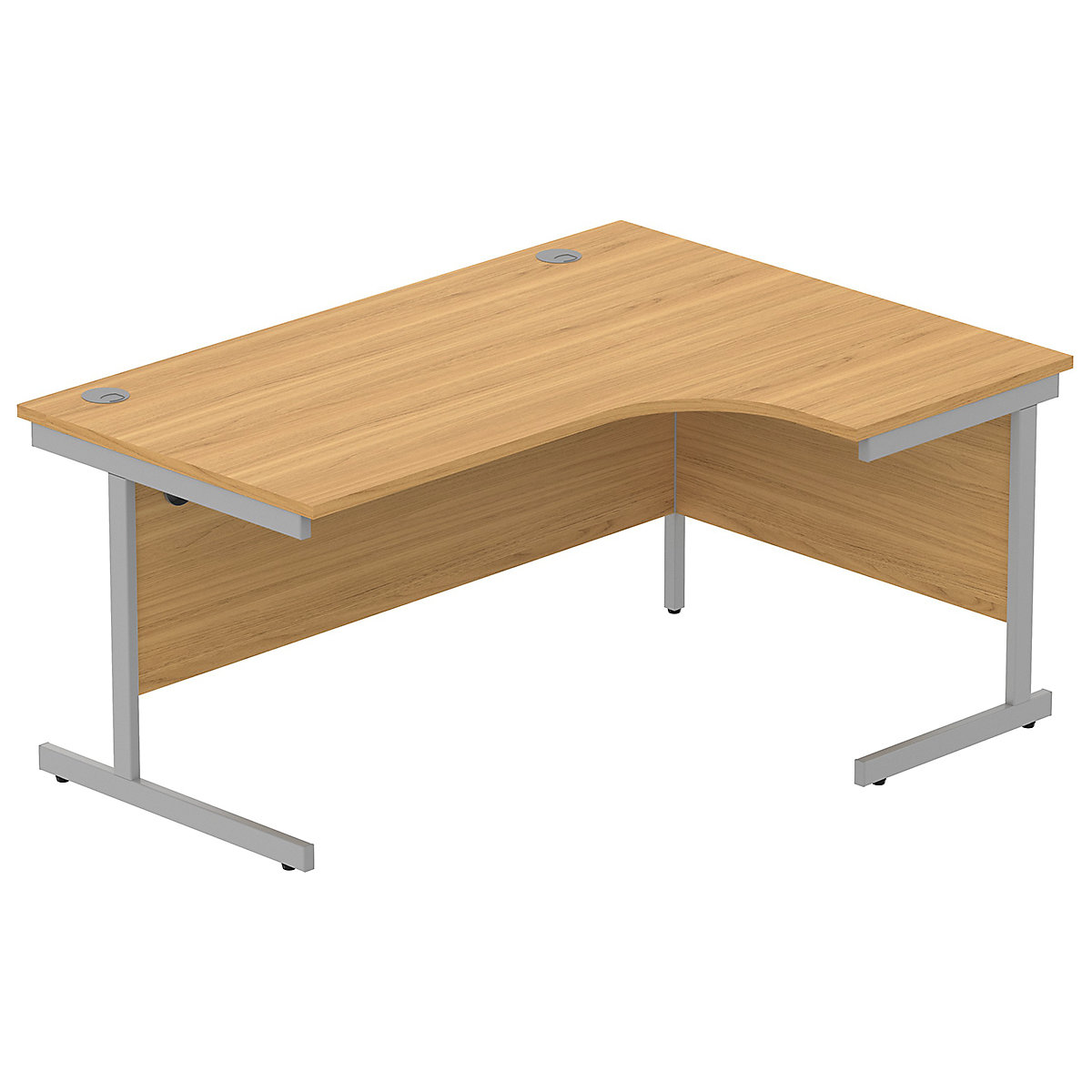 Konnexion K1 Ergonomic Cantilever Corner Office Desks, Konnexion K1 Ergonomic Cantilever Corner Office Desks, Konnexion K1 Ergonomic Cantilever Corner Office Desks Right Hand | 1600W x 800/1200D x 730H | Silver | Norwegian Beech-13