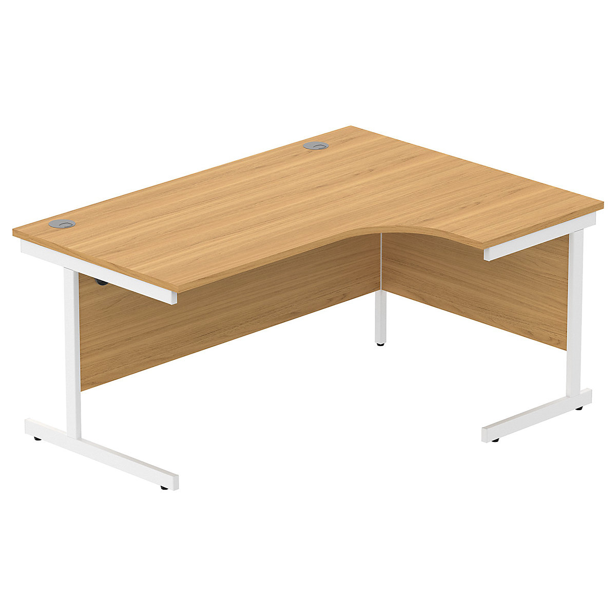 Konnexion K1 Ergonomic Cantilever Corner Office Desks, Konnexion K1 Ergonomic Cantilever Corner Office Desks, Konnexion K1 Ergonomic Cantilever Corner Office Desks Right Hand | 1600W x 800/1200D x 730H | White | Norwegian Beech-1