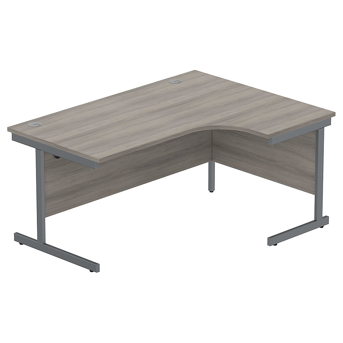 Konnexion K1 Ergonomic Cantilever Corner Office Desks, Konnexion K1 Ergonomic Cantilever Corner Office Desks, Konnexion K1 Ergonomic Cantilever Corner Office Desks Right Hand | 1600W x 800/1200D x 730H | Graphite | Alaskan Grey Oak-6