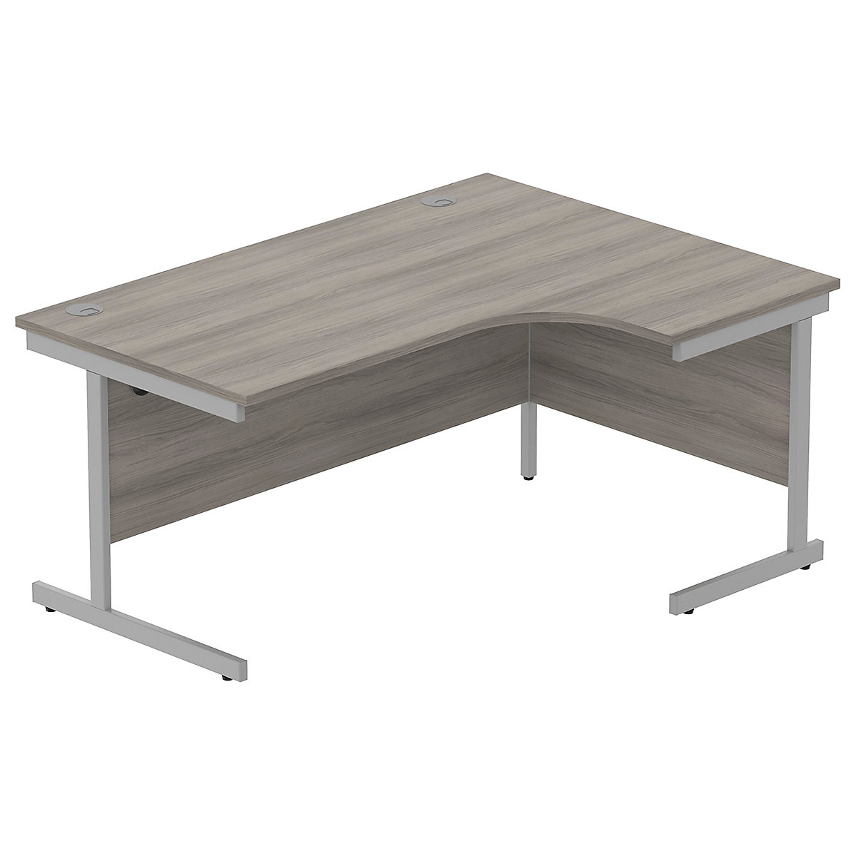 Konnexion K1 Ergonomic Cantilever Corner Office Desks, Konnexion K1 Ergonomic Cantilever Corner Office Desks, Konnexion K1 Ergonomic Cantilever Corner Office Desks Right Hand | 1600W x 800/1200D x 730H | Silver | Alaskan Grey Oak-12