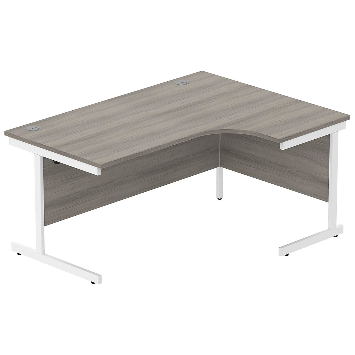Konnexion K1 Ergonomic Cantilever Corner Office Desks, Konnexion K1 Ergonomic Cantilever Corner Office Desks, Konnexion K1 Ergonomic Cantilever Corner Office Desks Right Hand | 1600W x 800/1200D x 730H | White | Alaskan Grey Oak-22