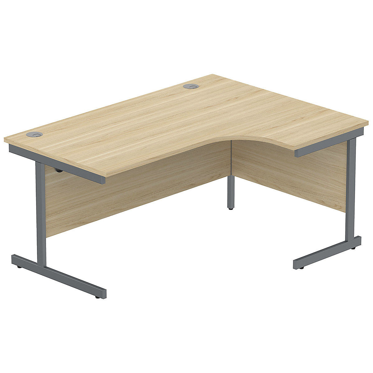 Konnexion K1 Ergonomic Cantilever Corner Office Desks, Konnexion K1 Ergonomic Cantilever Corner Office Desks, Konnexion K1 Ergonomic Cantilever Corner Office Desks Right Hand | 1600W x 800/1200D x 730H | Graphite | Canadian Oak-19