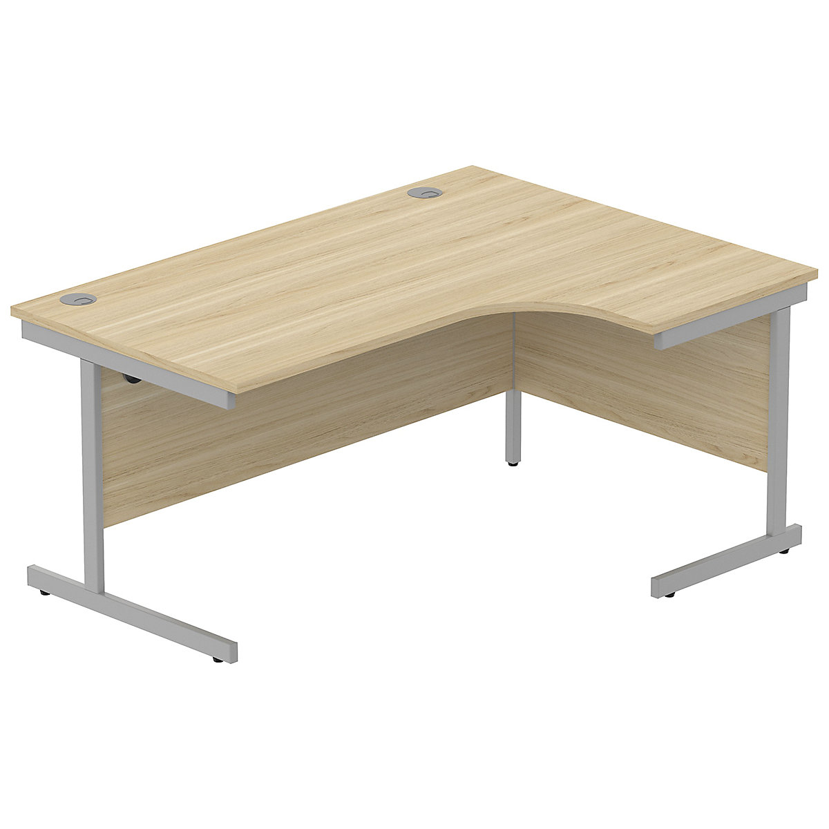 Konnexion K1 Ergonomic Cantilever Corner Office Desks, Konnexion K1 Ergonomic Cantilever Corner Office Desks, Konnexion K1 Ergonomic Cantilever Corner Office Desks Right Hand | 1600W x 800/1200D x 730H | Silver | Canadian Oak-11